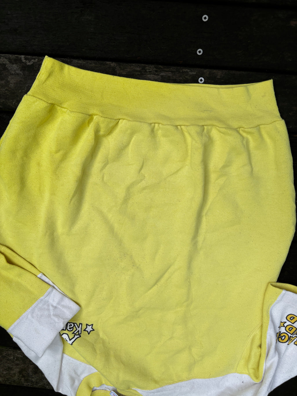 Vintage 80’s Kappa Jumper Size M Yellow Chest Logo Made in Italy
