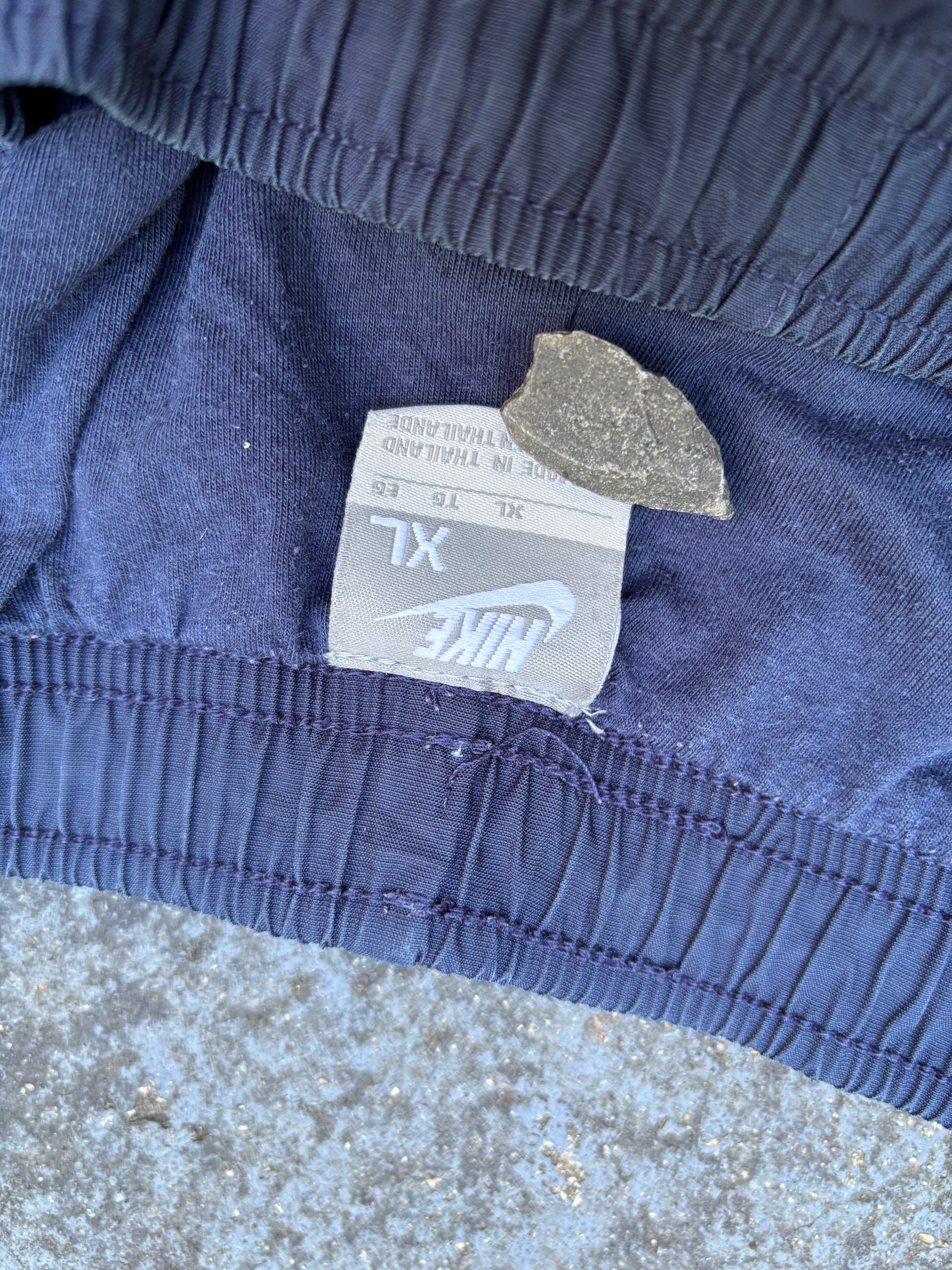 Vintage Y2K Nike Track Pants Size XL Navy White Detail Swoosh Classic Nylon Style
