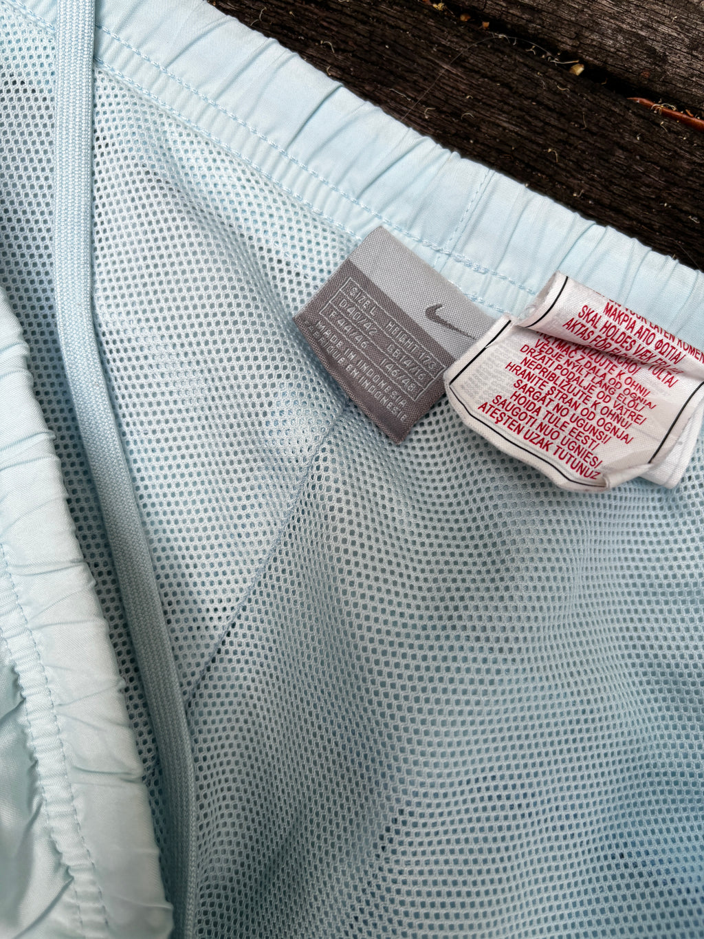 Women's Y2K Light Blue Nike Track Pants Size L