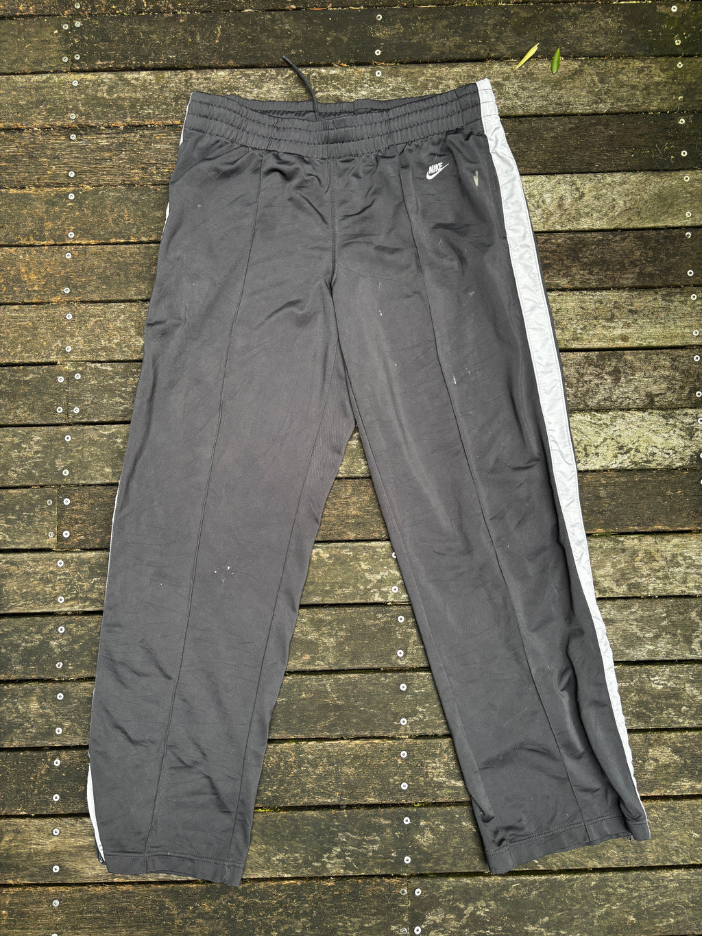 Vintage Nike Pleated Track Pants Size L Dark Grey