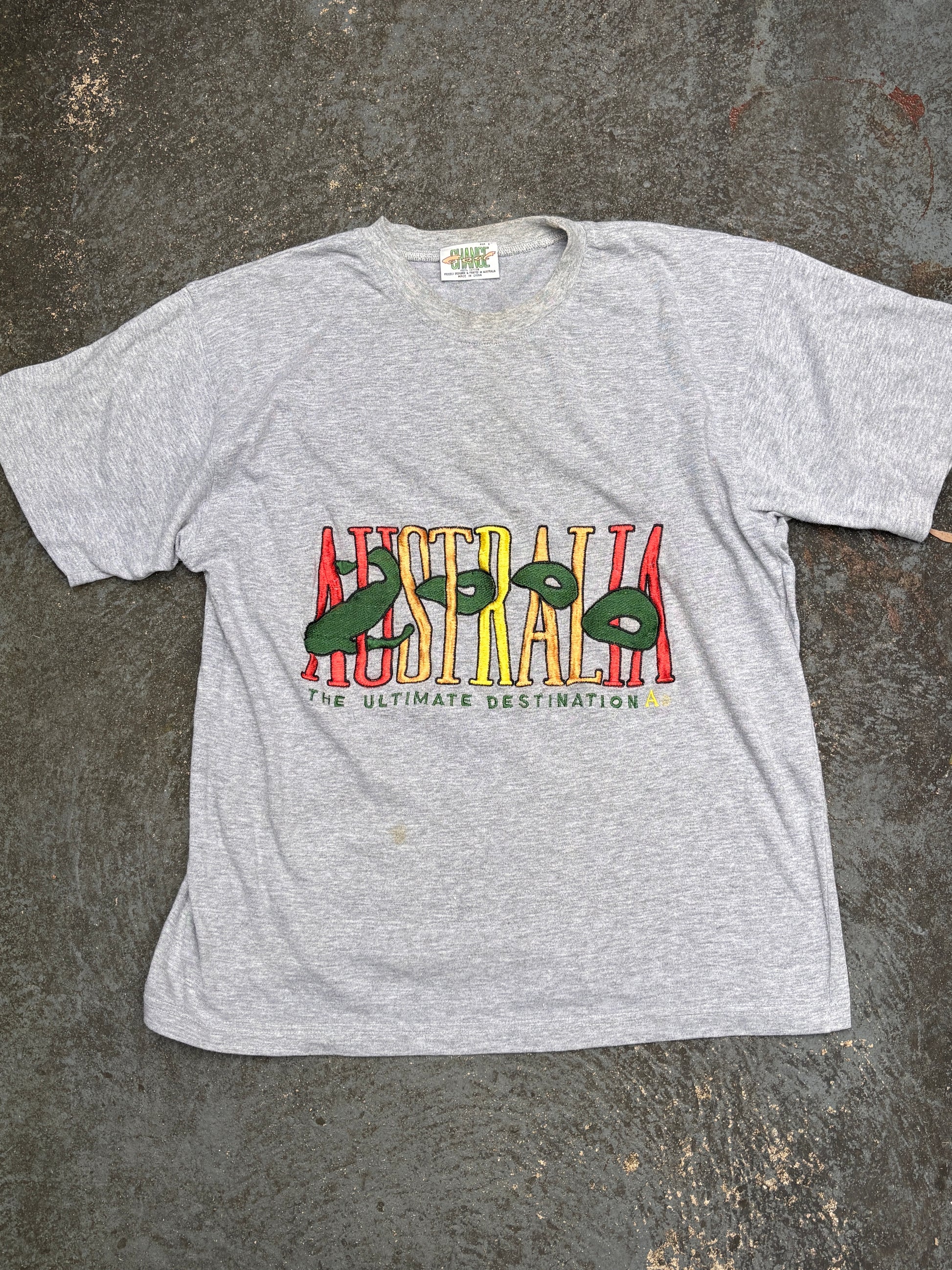 Vintage Y2K Bootleg Olympics Size S Oversized Grey Large Australia Embroidered Logo