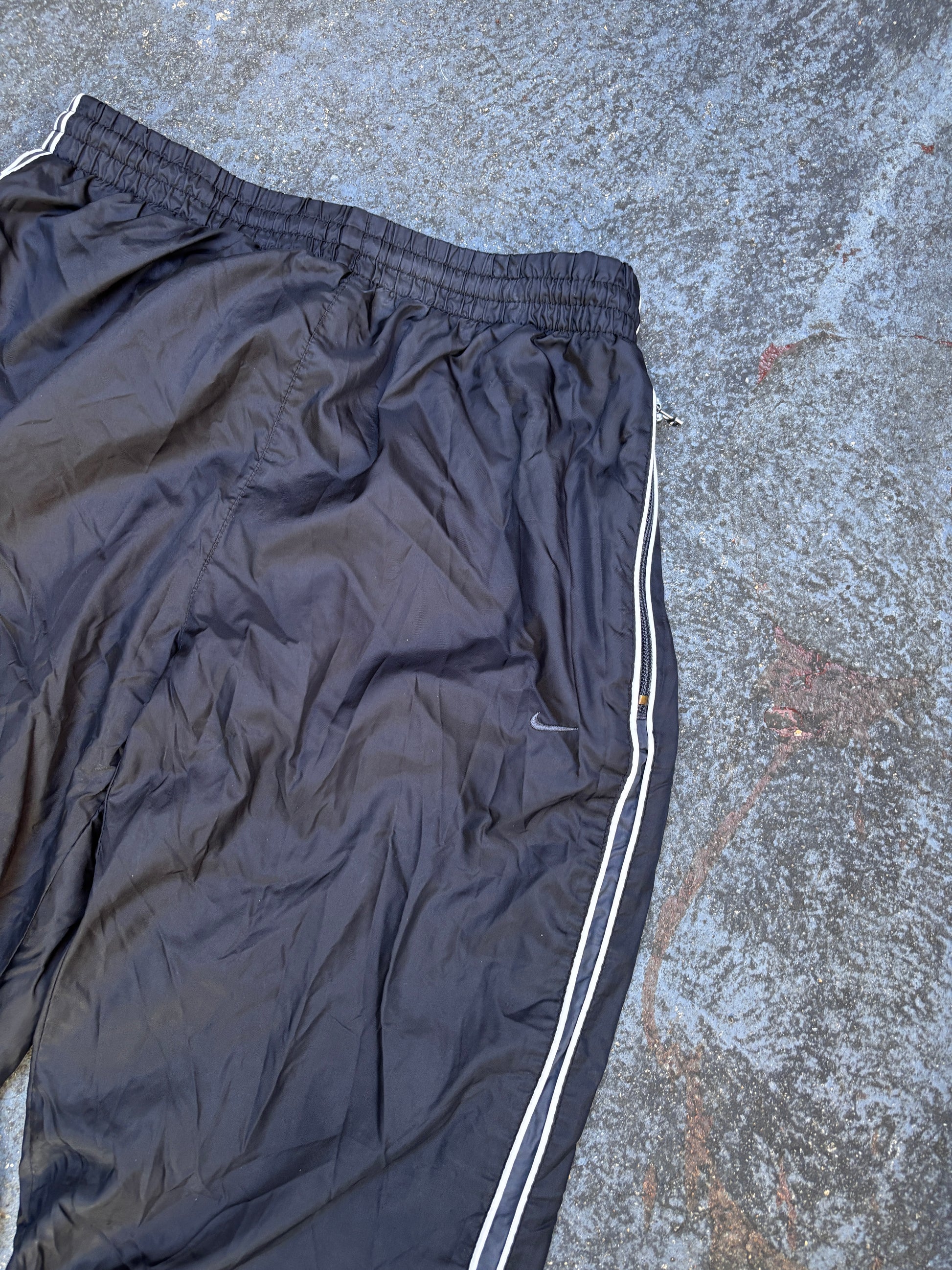 Vintage Y2K Nike Track Pants Size S Black White Side Detail Classic Windbreakers