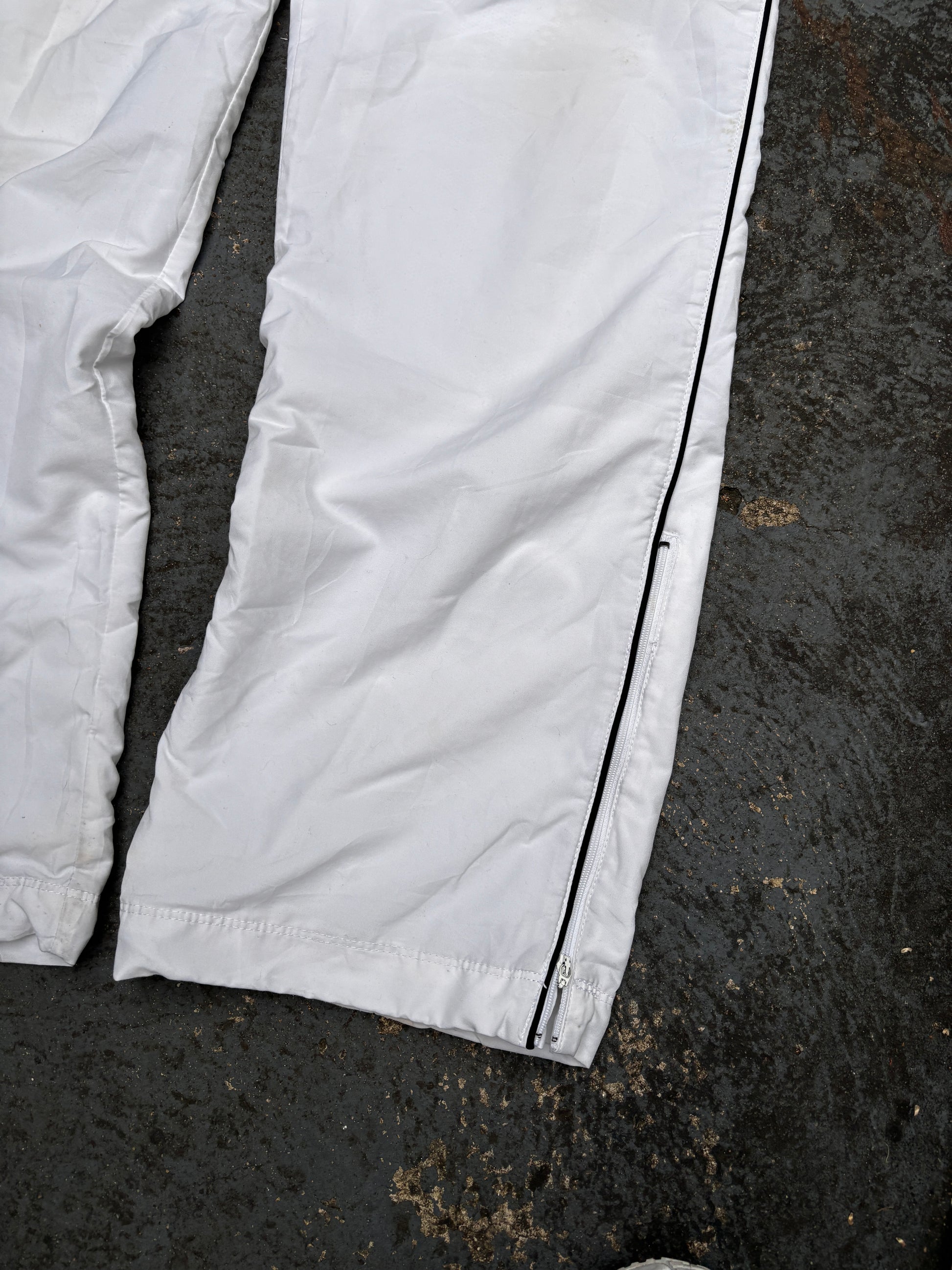 Vintage Y2K Nike Track Pants Size M White Black Detail Classic Windbreakers