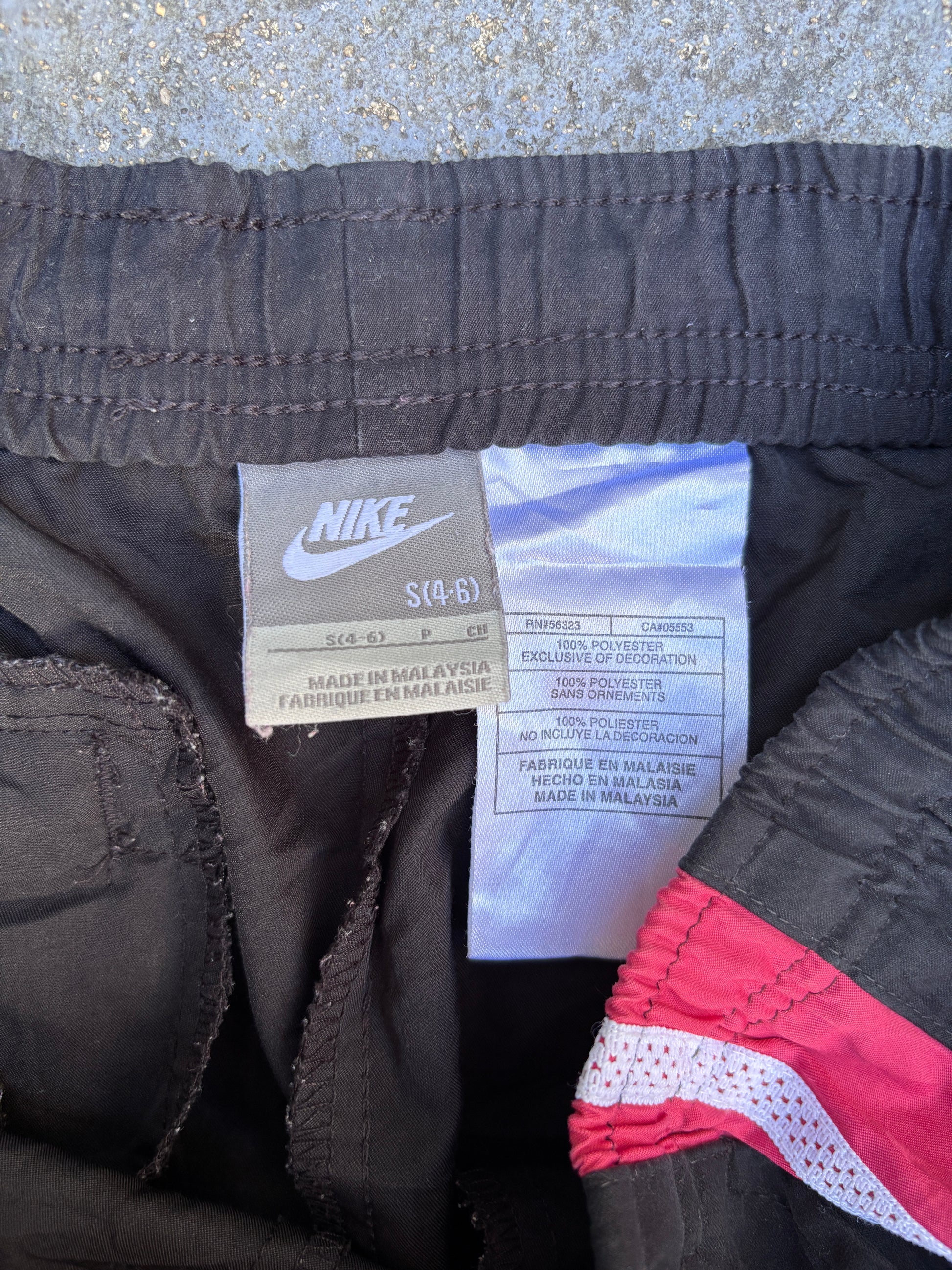 Vintage Y2K Nike 3/4 Track Pants Size S Black Pink White Detail Straight Leg