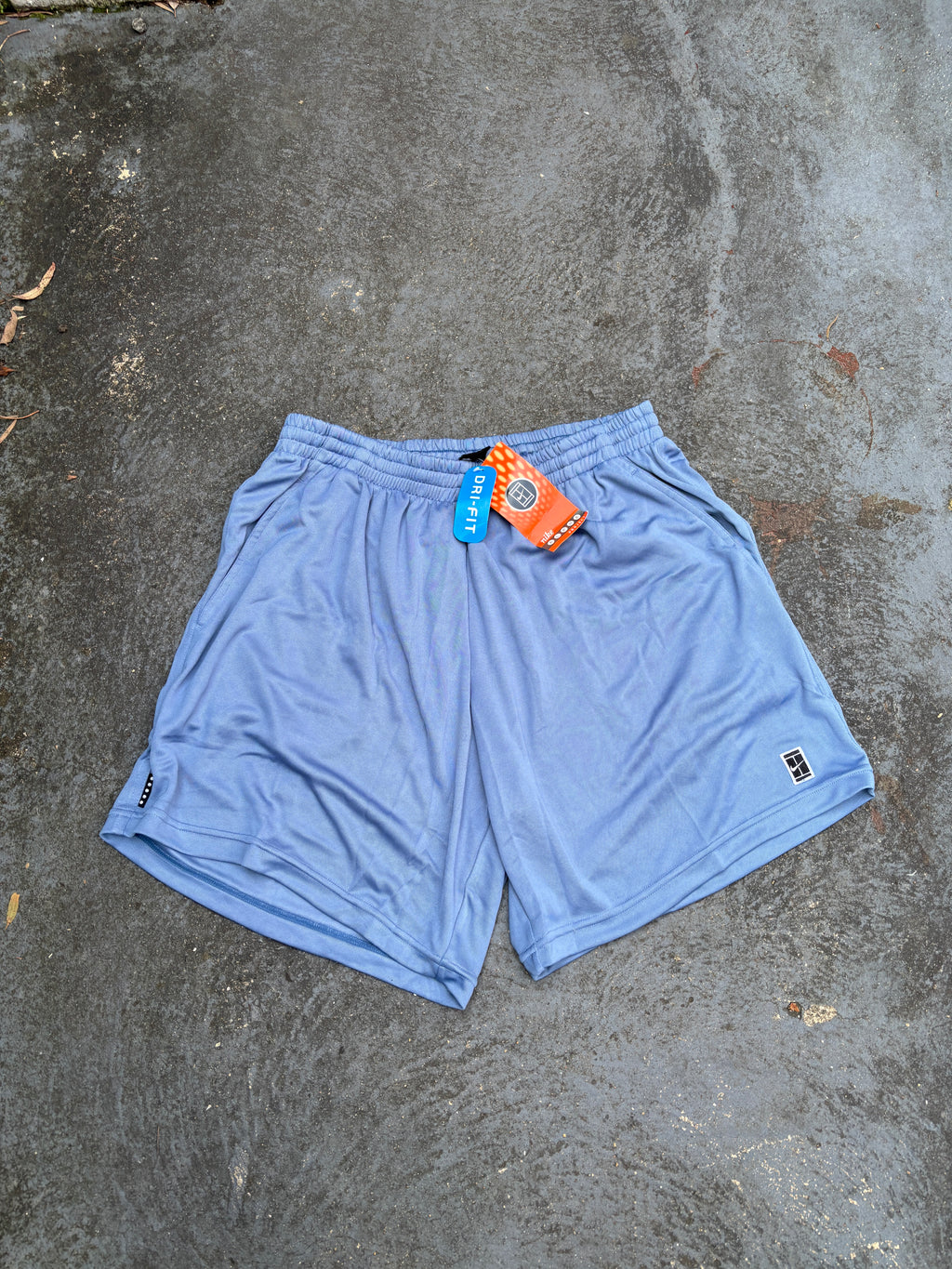 Vintage 90s Nike Court Alpha Project Shorts XL Blue Satin Logo NWT Deadstock