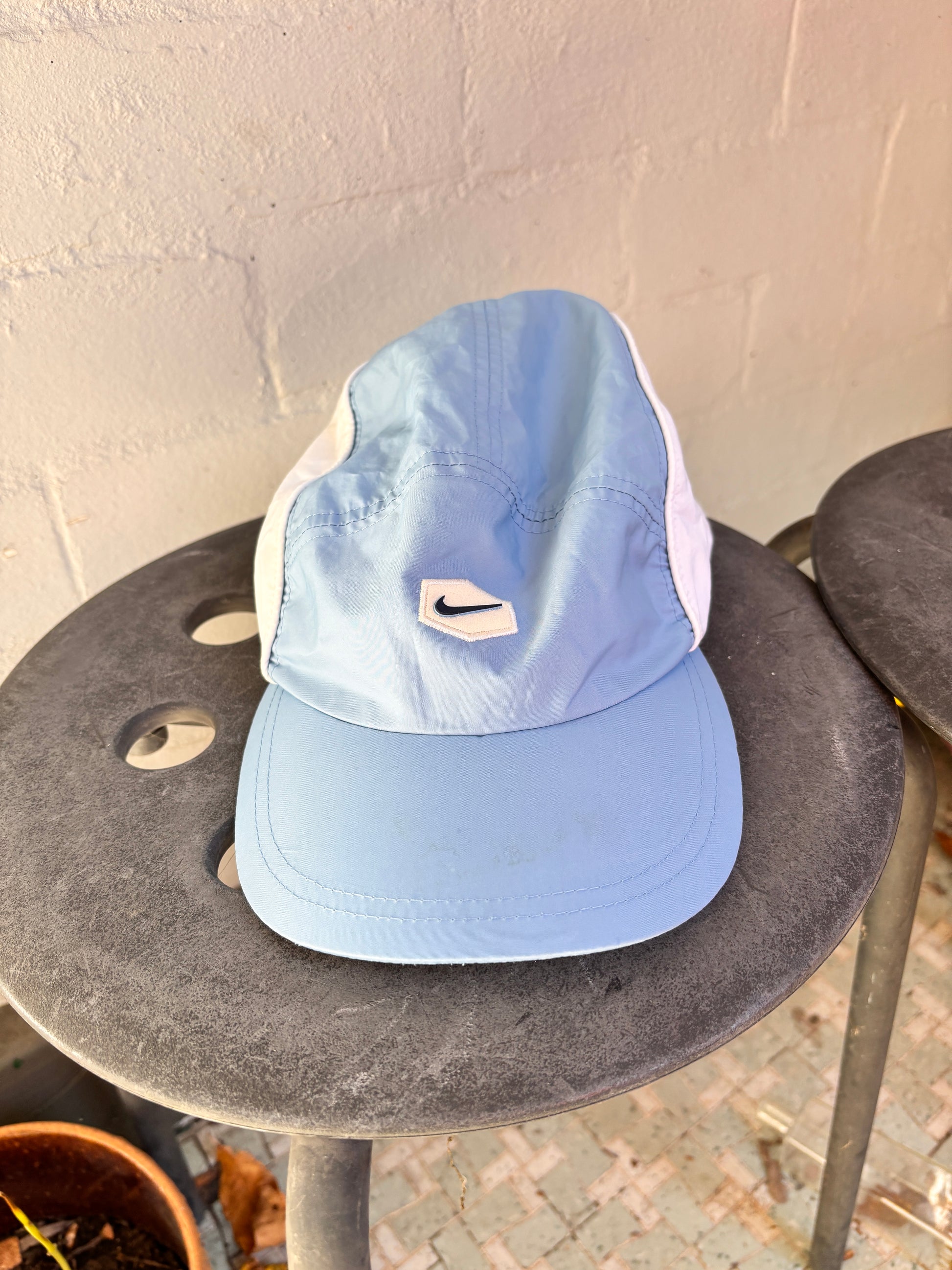 Vintage Y2K Nike Hex Logo Dri-Fit Cap OSFM Blue White Adjustable Back