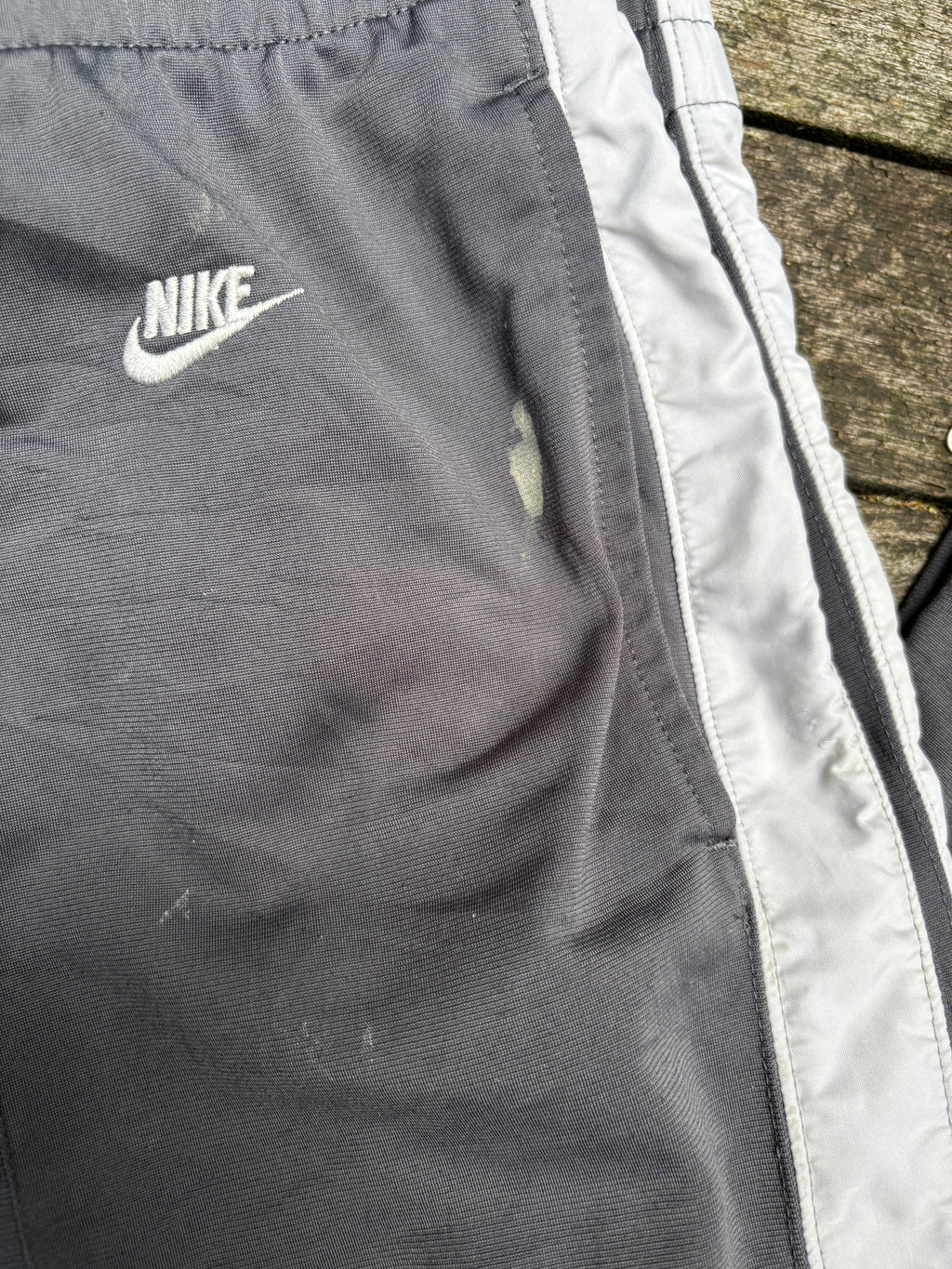 Vintage Nike Pleated Track Pants Size L Dark Grey