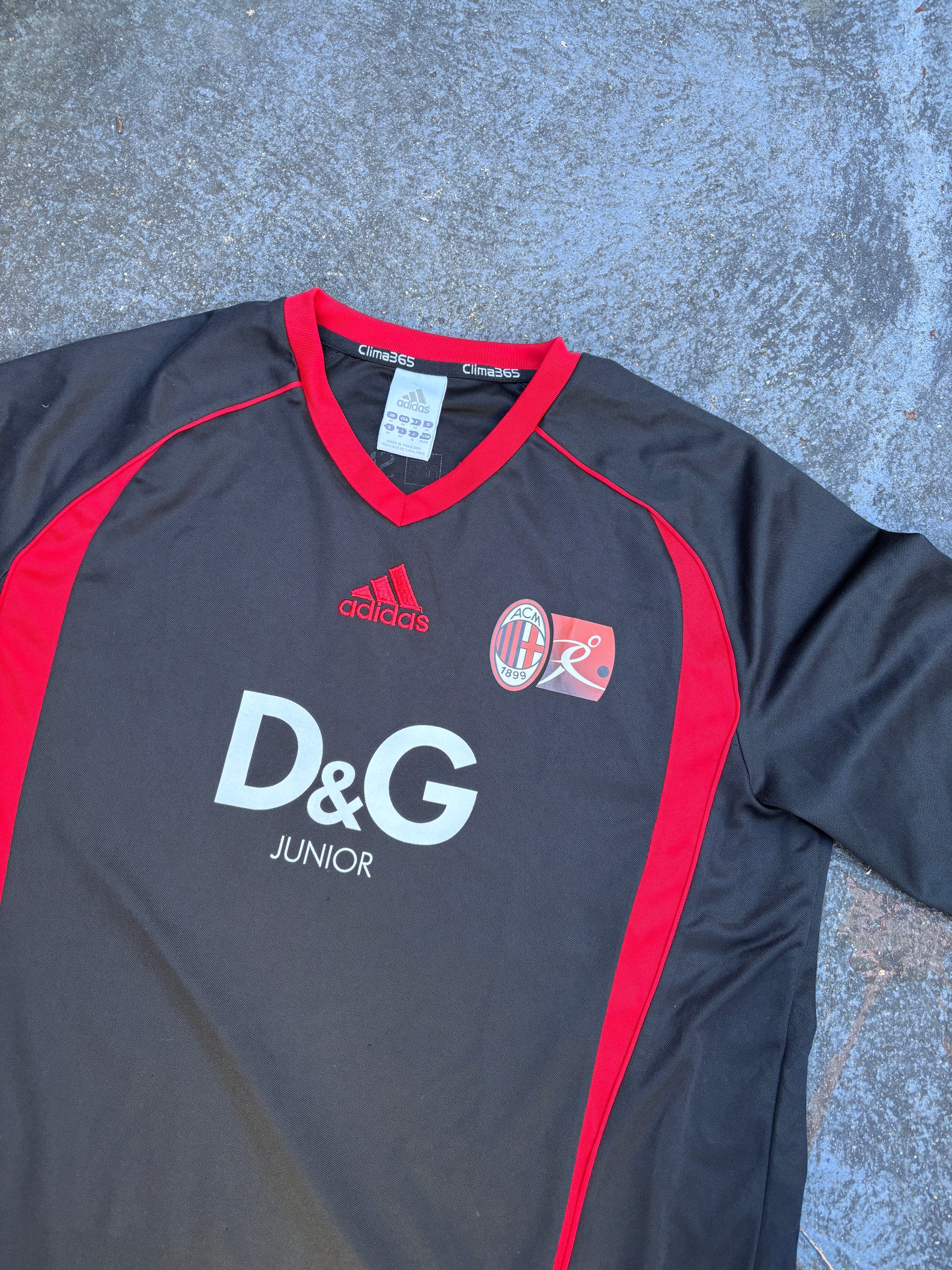 Vintage Adidas x Dolce Gabbana AC Milan Jersey M Black Red 2009 Home Shirt