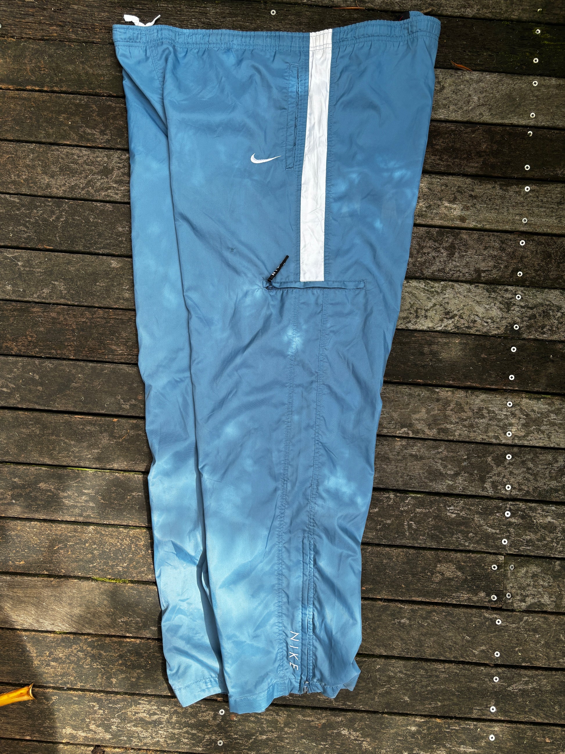 Vintage 90s Nike Track Pants Size L Baby Blue Nylon