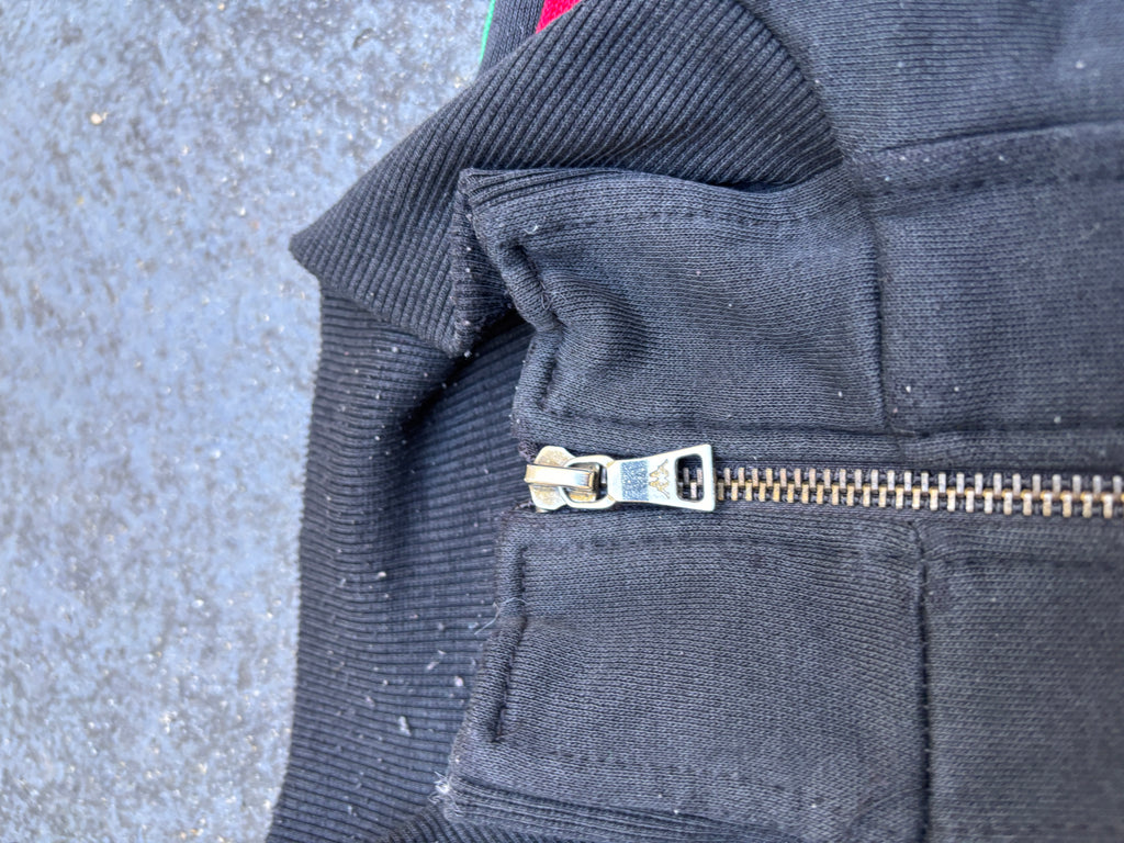 Vintage 90s Kappa Italia Jacket Size XL Black Embroidered Italy Flag Full Zip