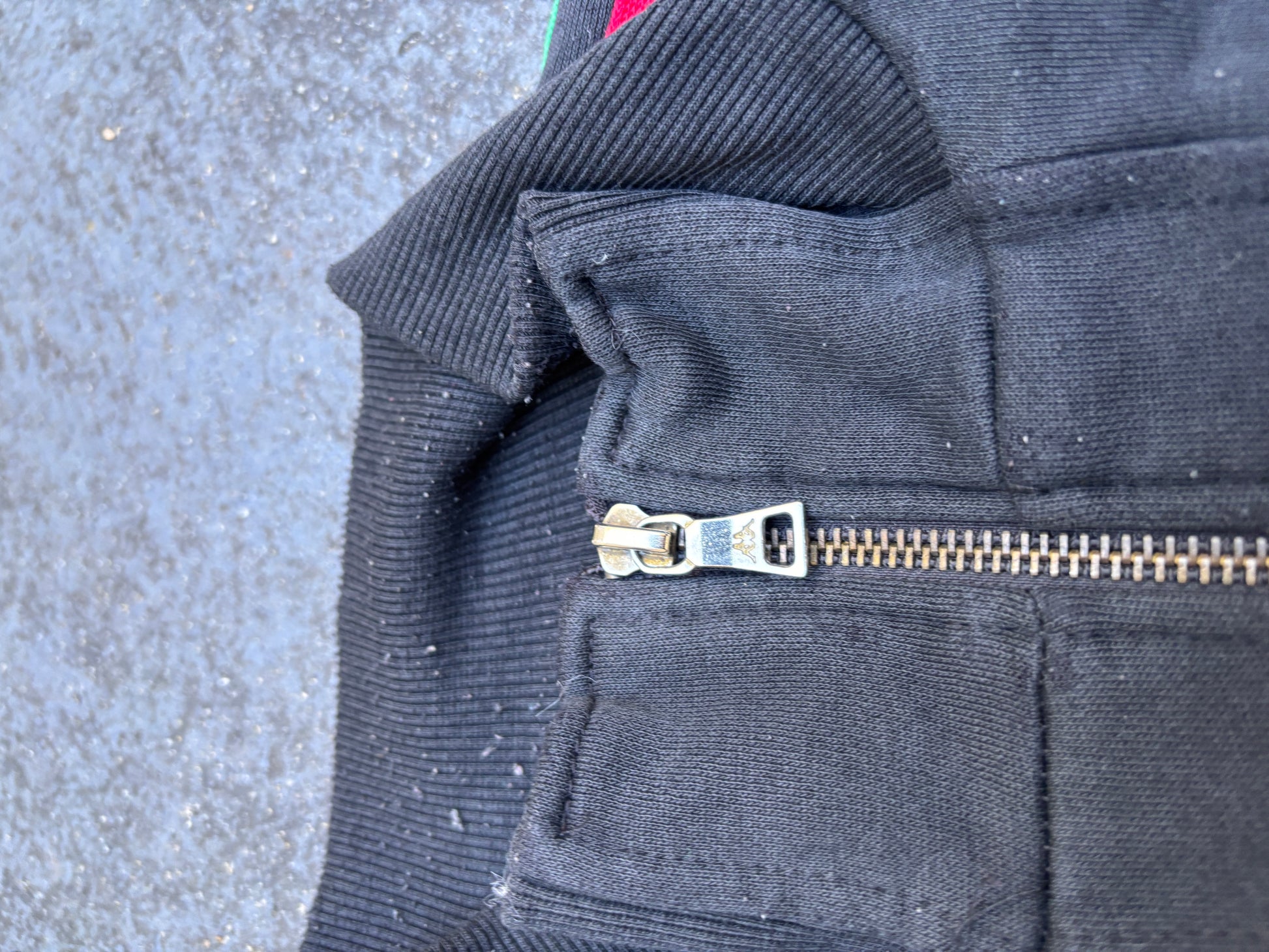 Vintage 90s Kappa Italia Jacket Size XL Black Embroidered Italy Flag Full Zip