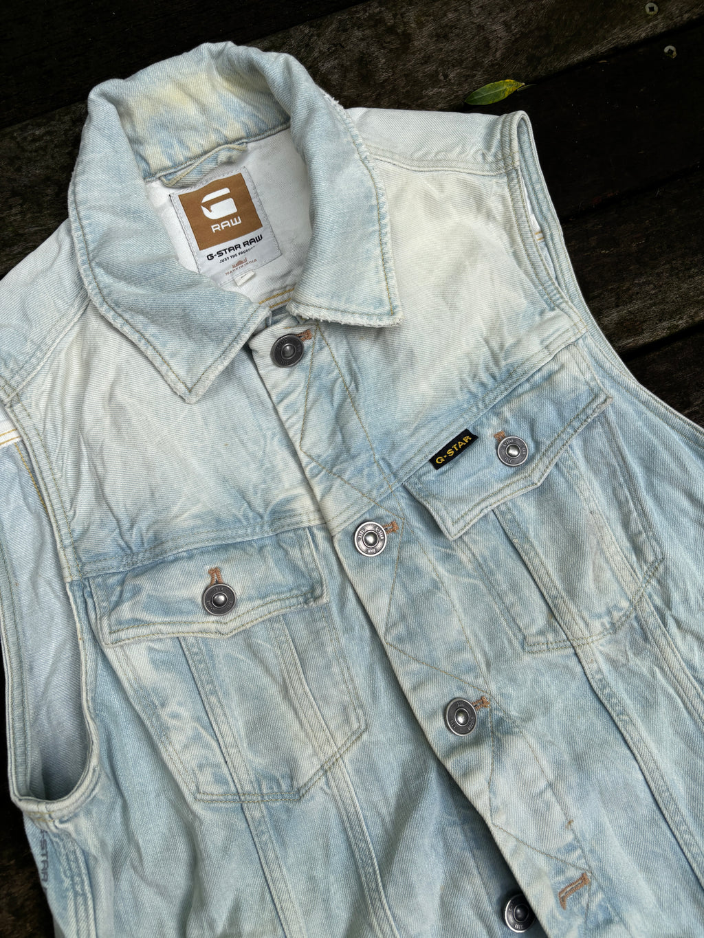 Y2K G-Star Raw Denim Vest Size M