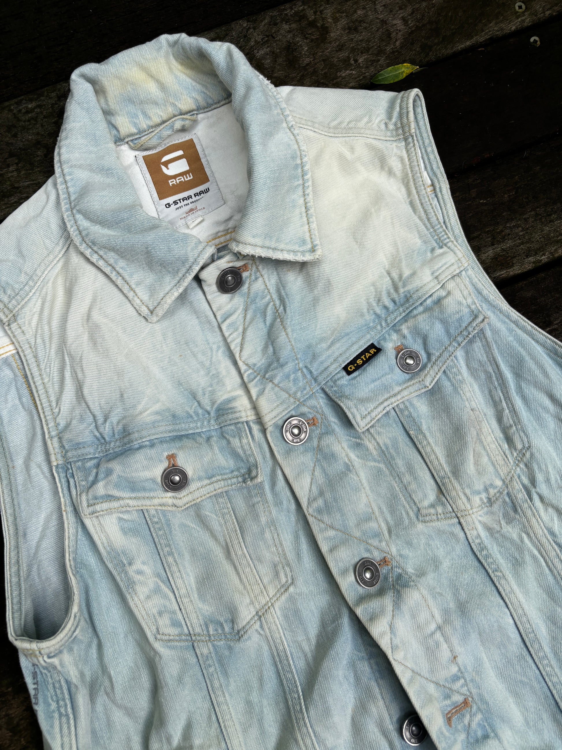 Y2K G-Star Raw Denim Vest Size M
