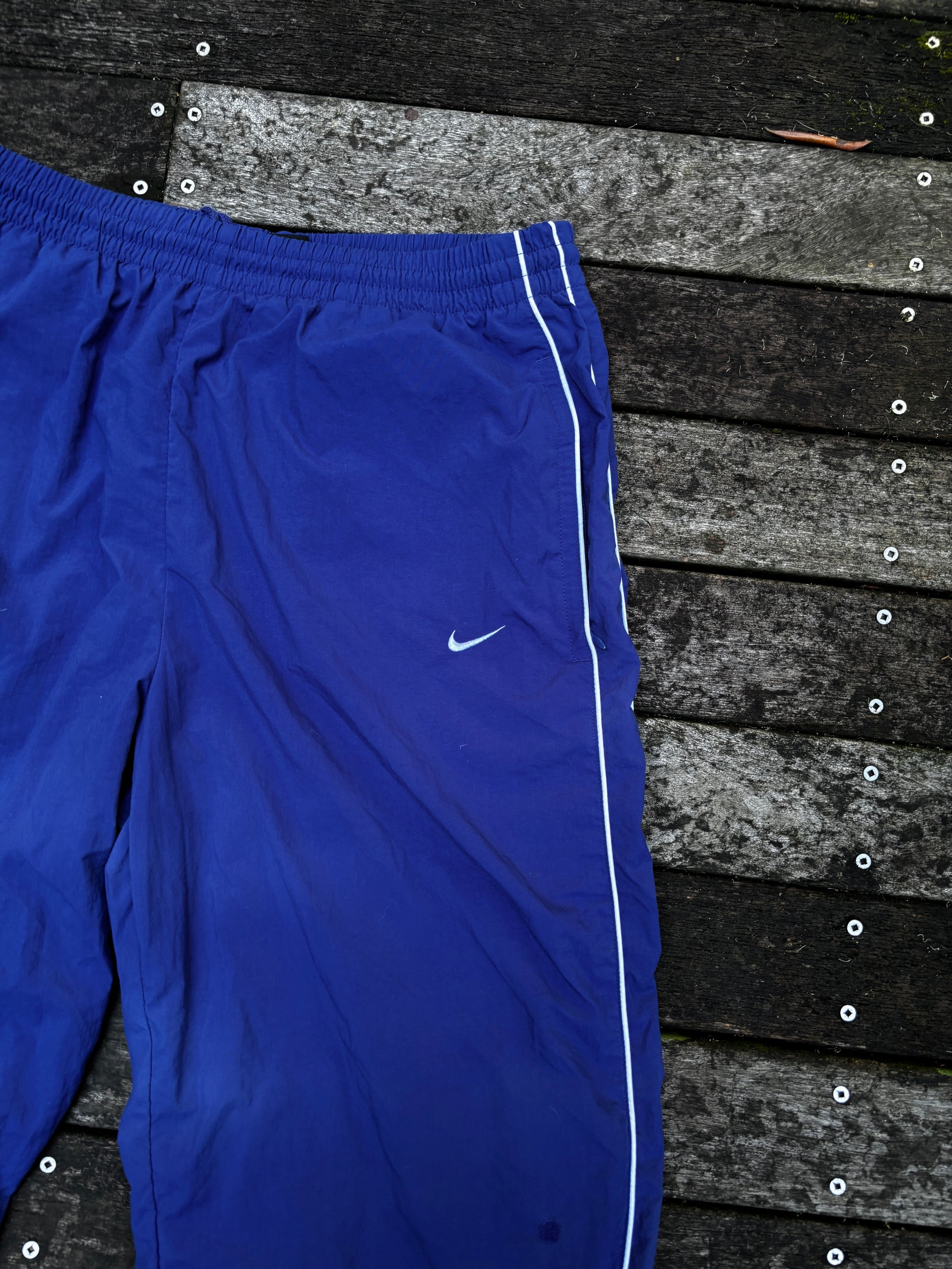 Y2K Nike Track Pants Blue/Purple White Detail Size L