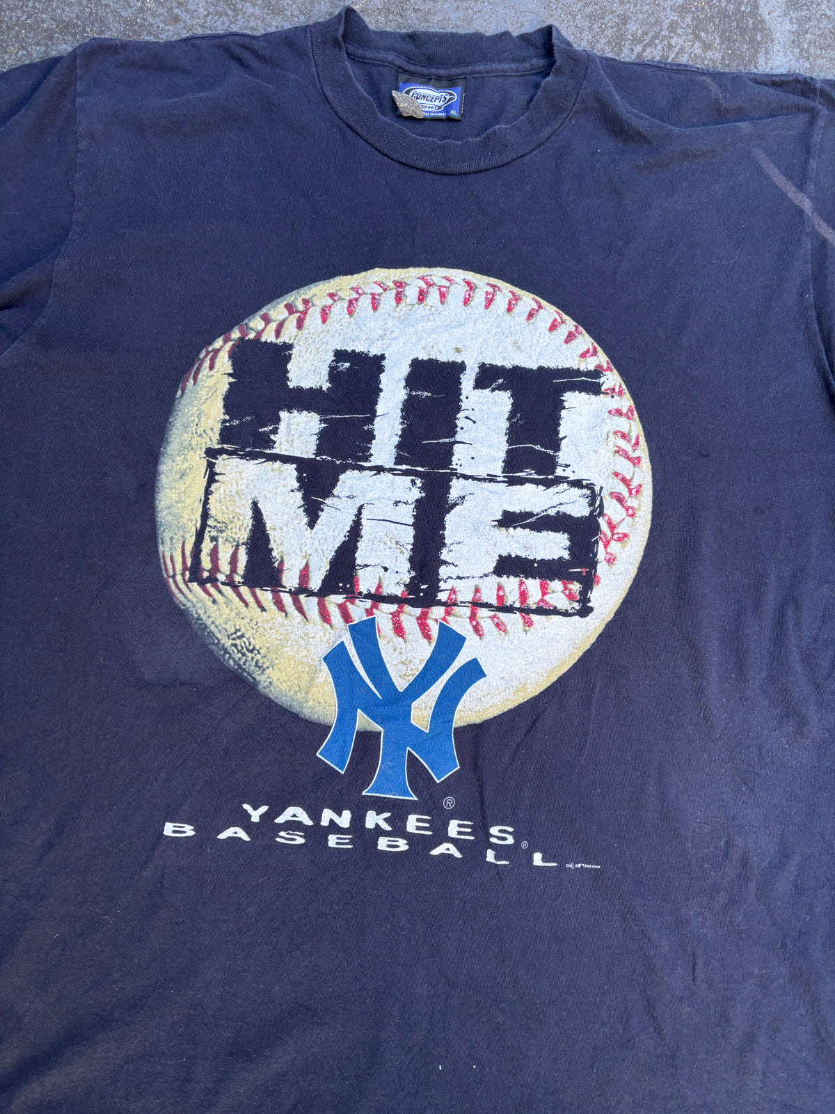Vintage 90s New York Yankees Single Stitch T-shirt Size XL Baseball Graphic Print