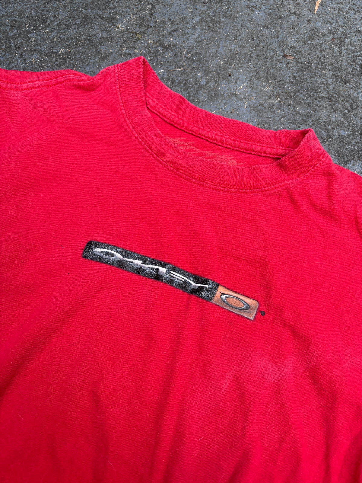 Vintage Y2K Oakley T-shirt Size S Red Spell Out Classic Logo Crew Neck