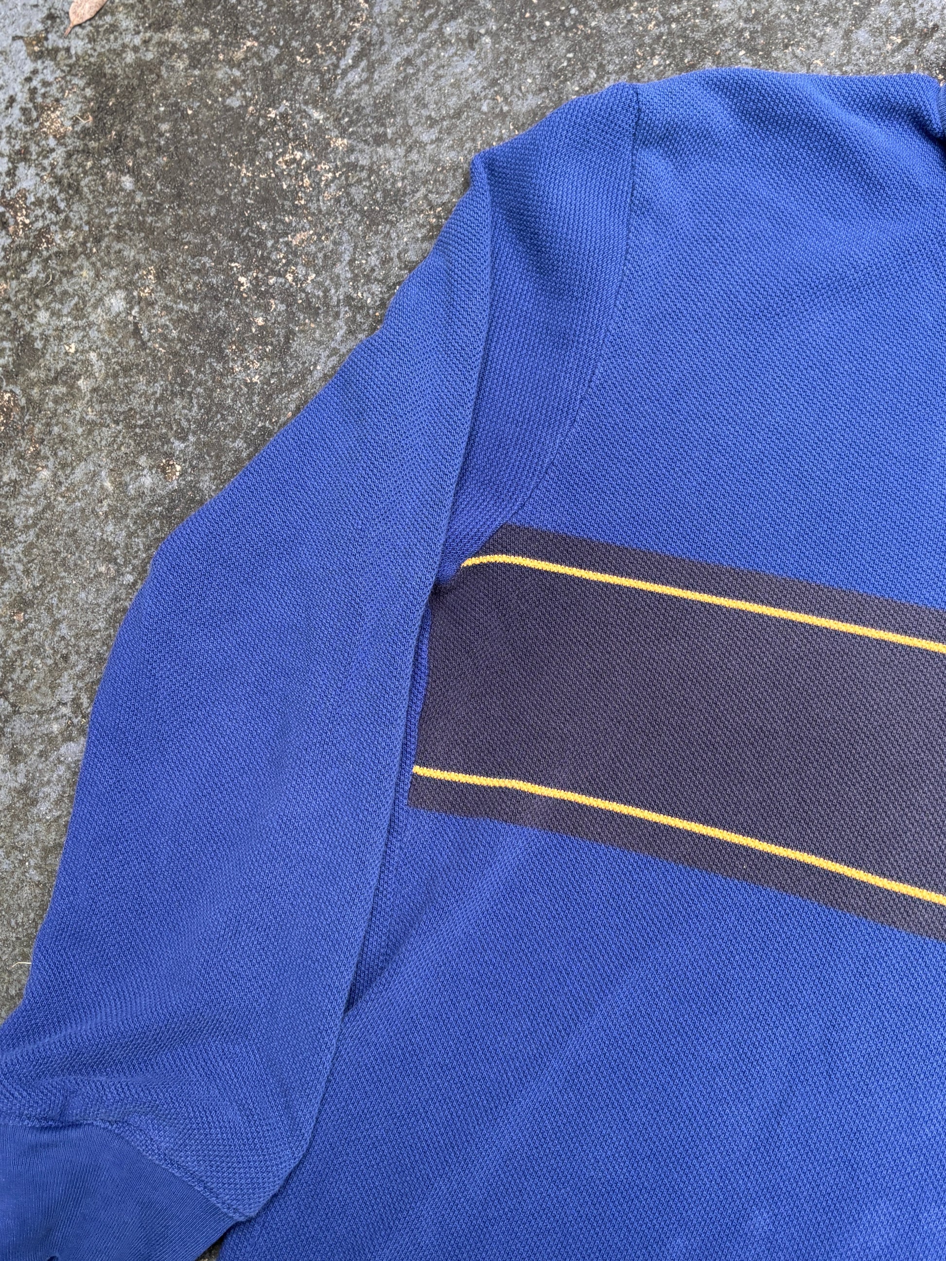 Vintage 90s Polo Ralph Lauren Polo Size S Blue Stripe Knitted Long Sleeve Red Pony