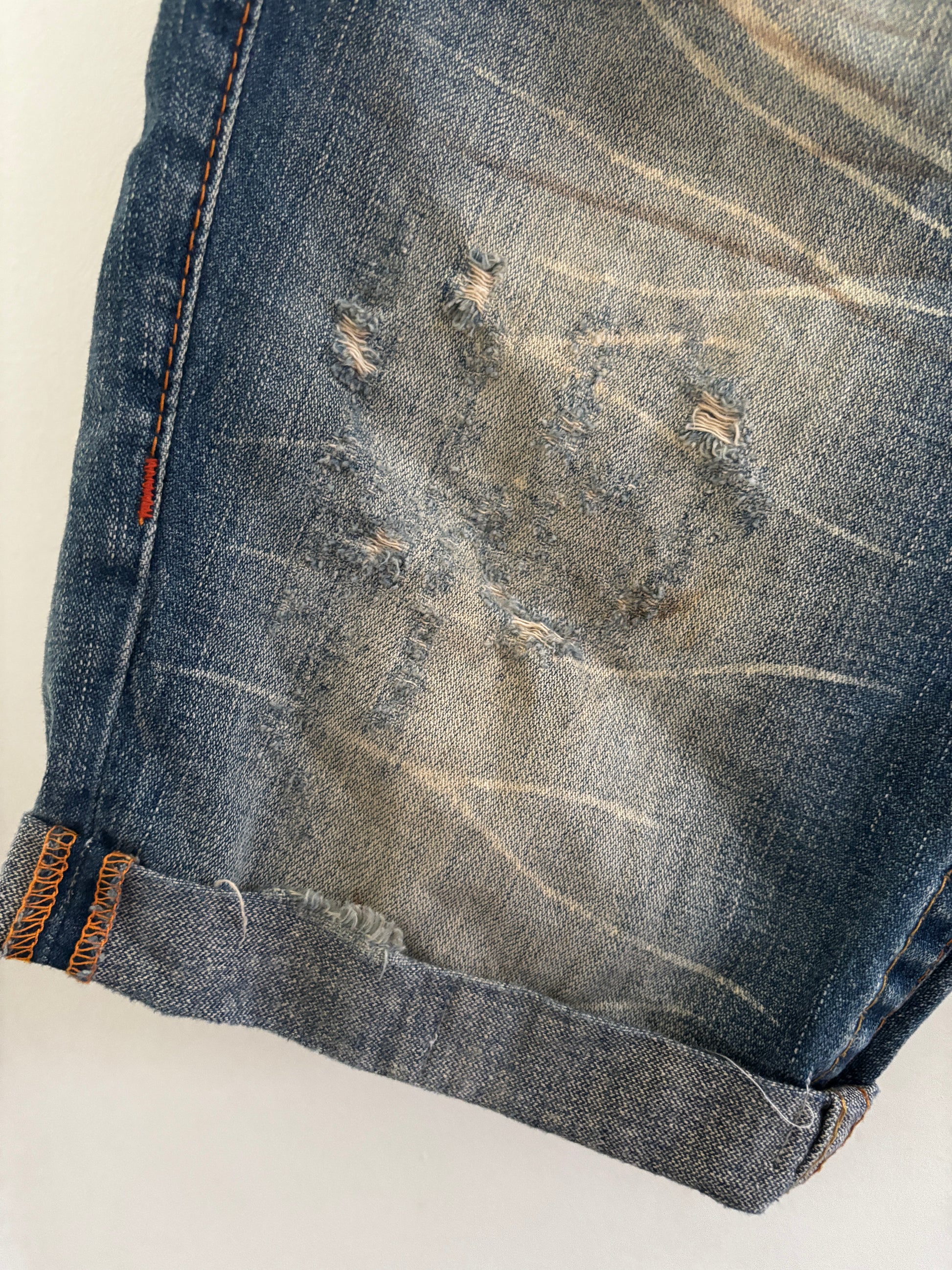 Y2K True Religion Billy Denim Shorts Jorts Size 36