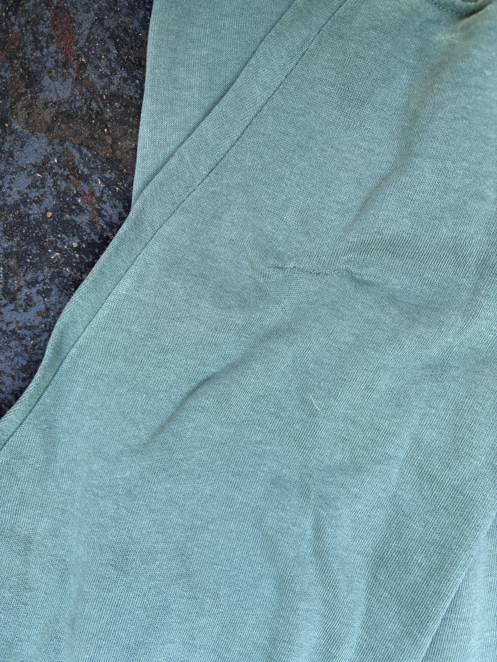 Vintage 90s Quiksilver Jumper Size M Green Large Tribal Logo Surf Wear Crew Neck