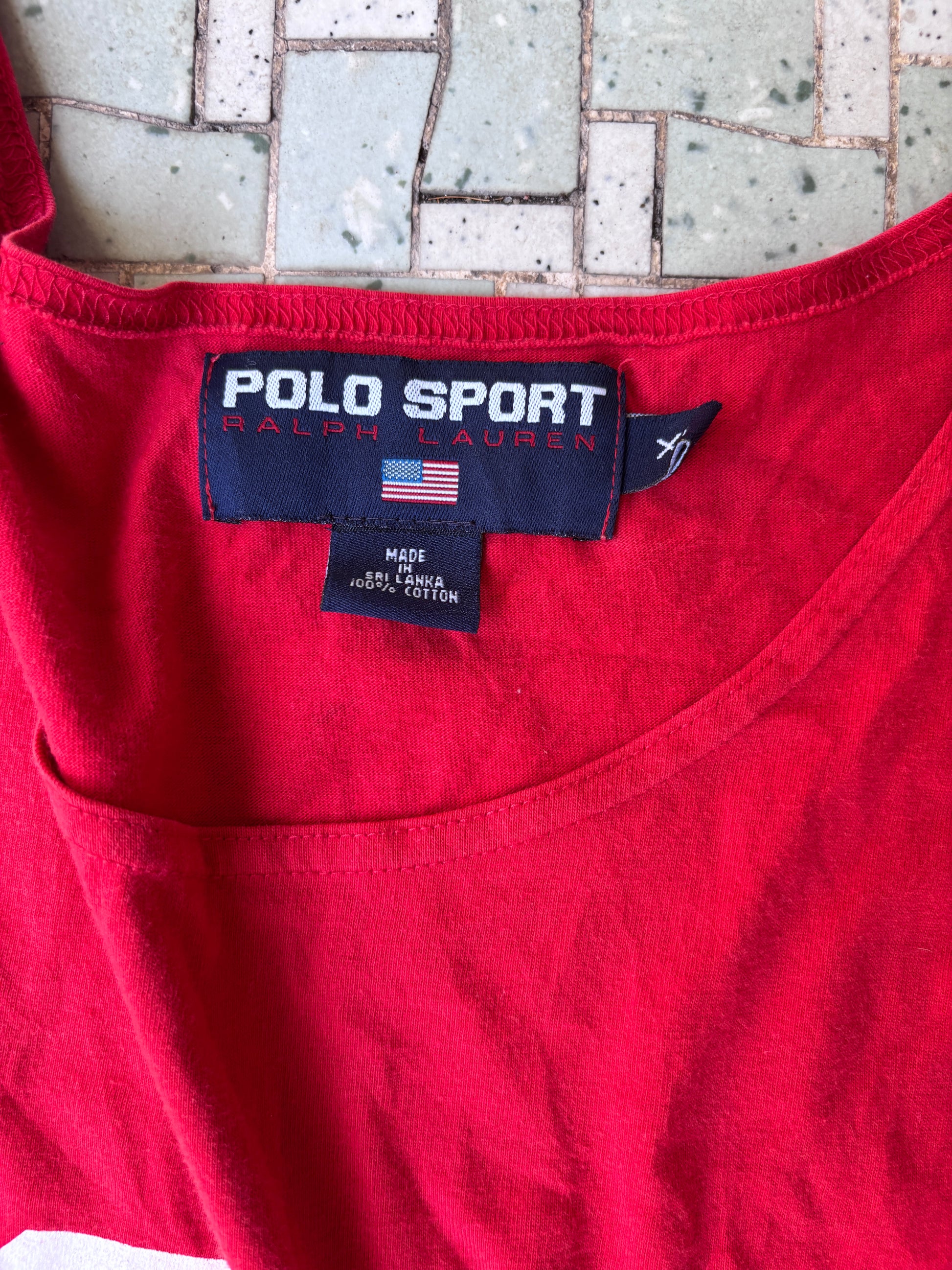 Vintage 90's Polo Sport T-Shirt Size XL Red