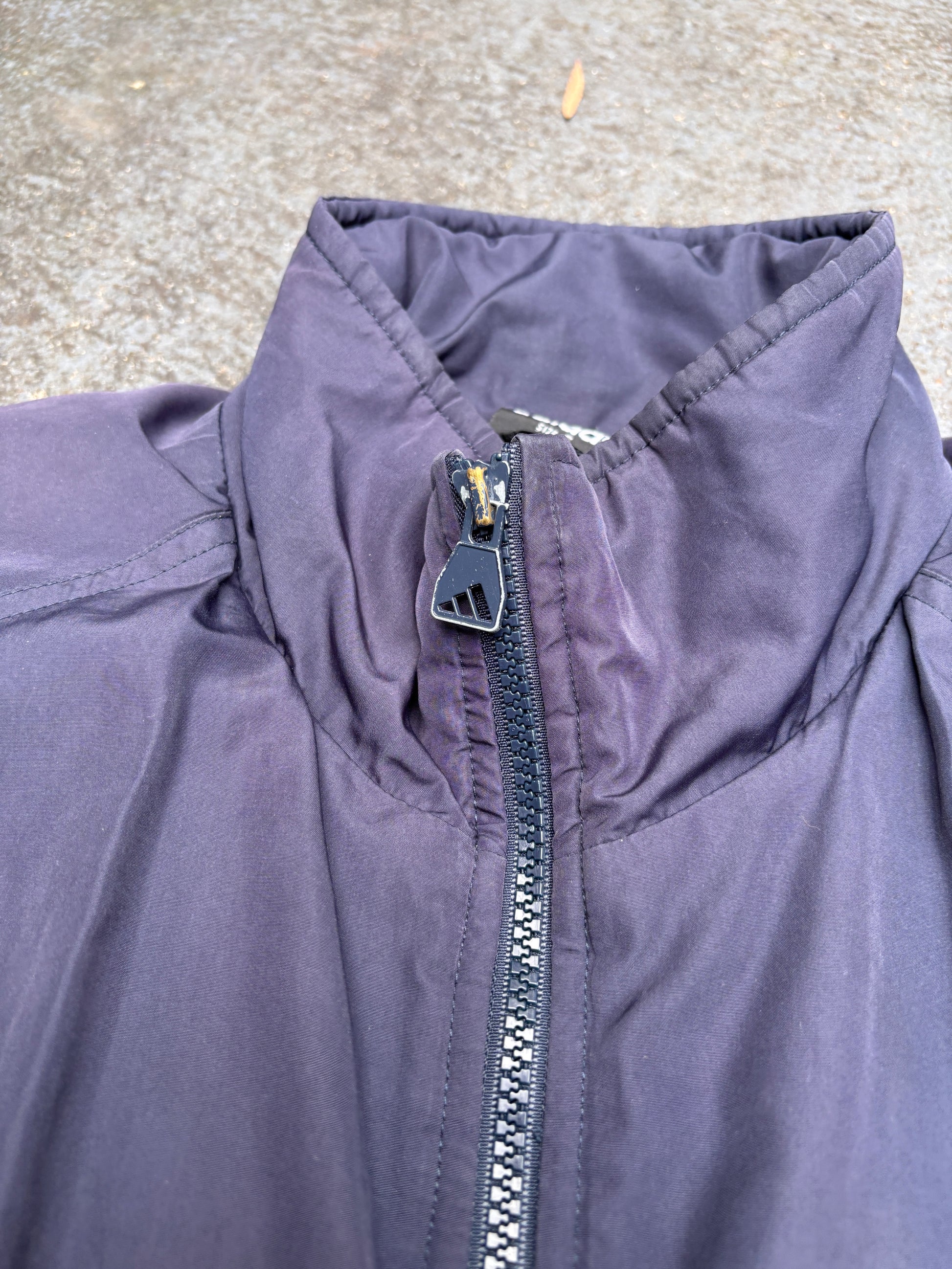 Vintage 90s Adidas Jacket Small Oversized Navy Blue Two Tone Heavier Windbreaker