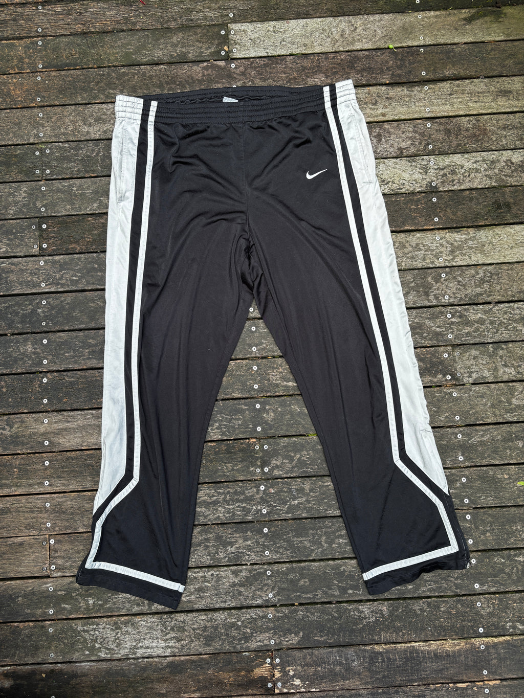 Nike Y2K Track Pants Size XL White, Grey Black Wide Leg