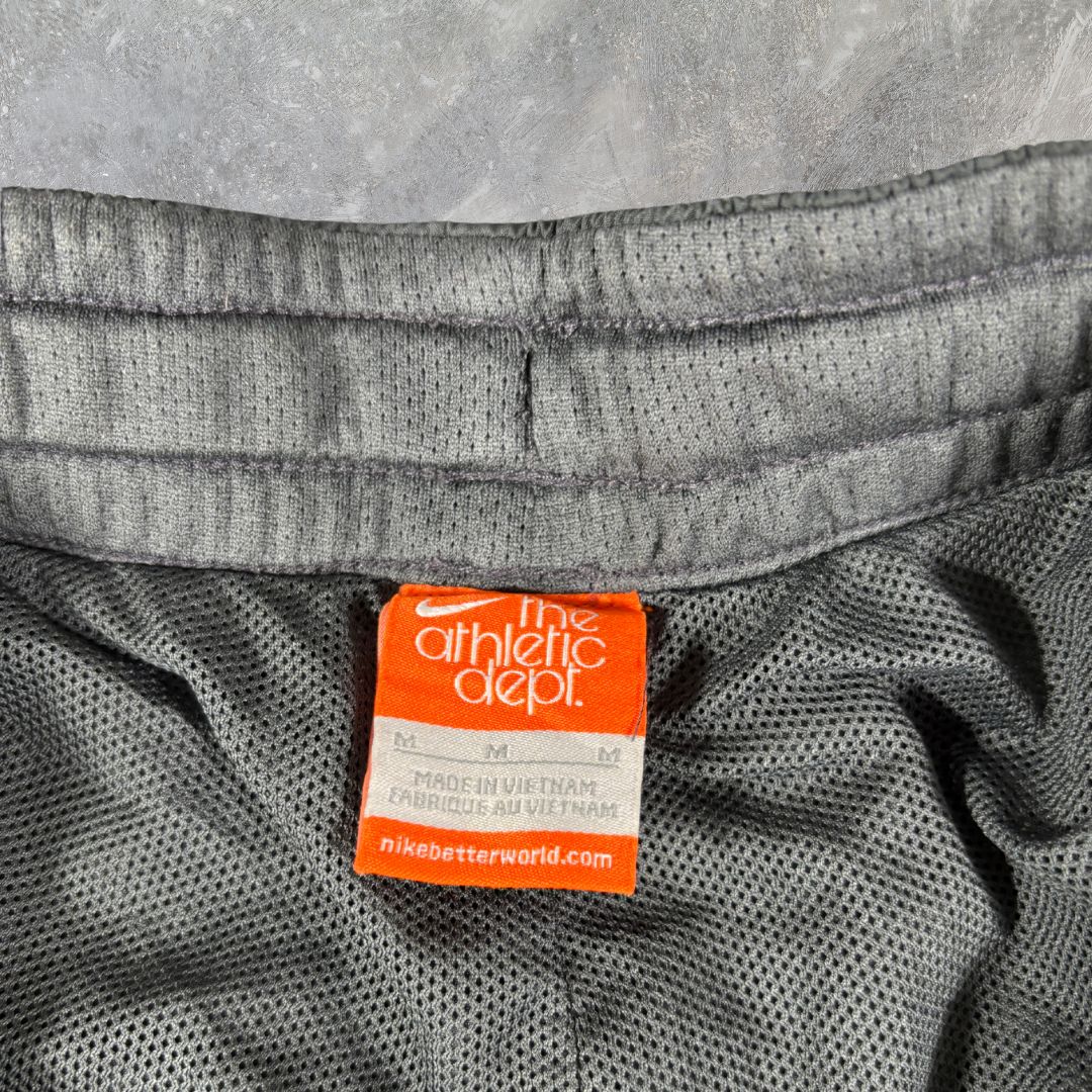 Vintage Y2K Nike Track Pants Size M Grey Navy Detail Straight Leg Classic Windbreaker