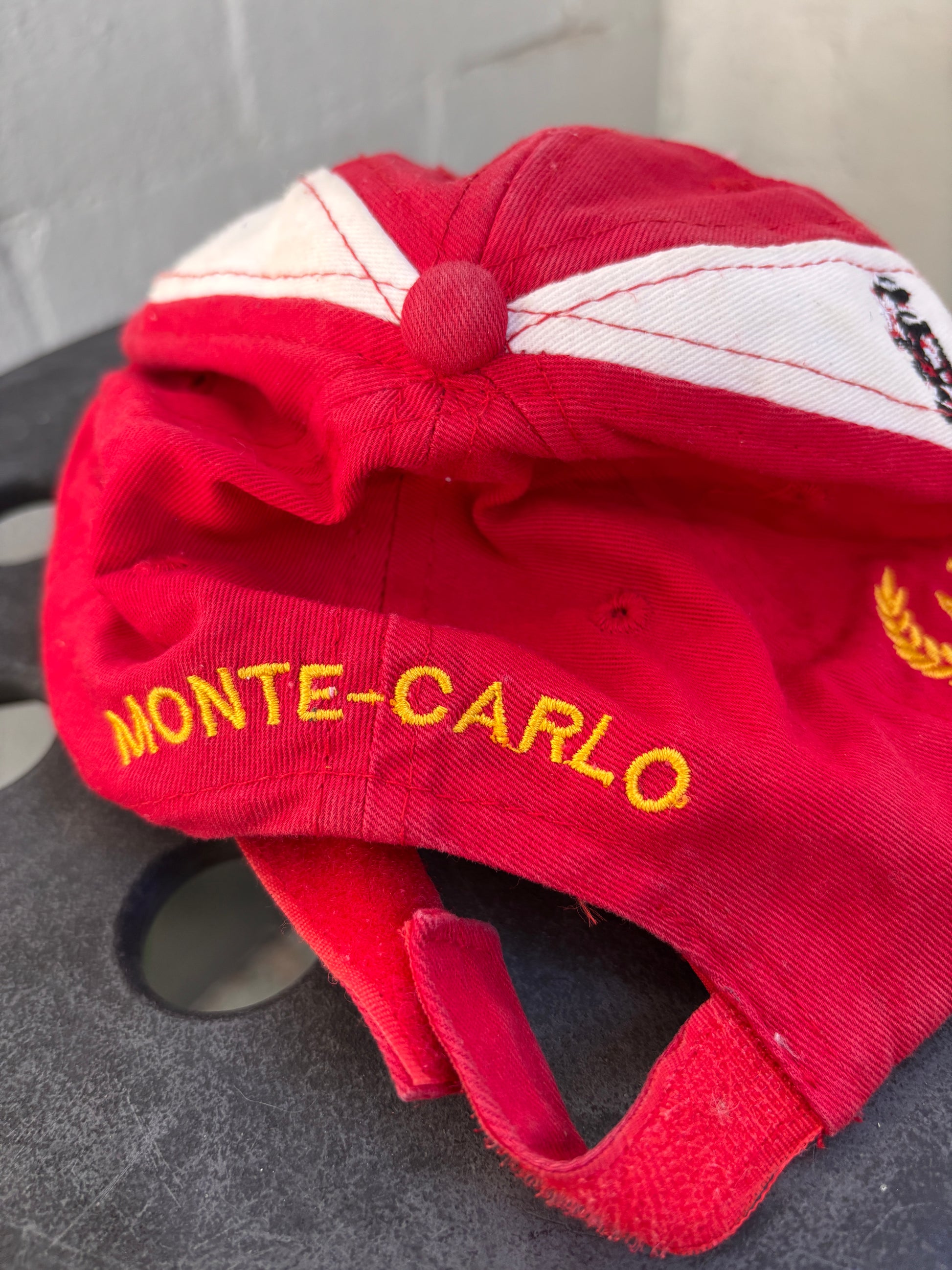Vintage Y2K Monoco GP F1 Racing Hat Size S or Youth Flame Brim Embroidered Logo