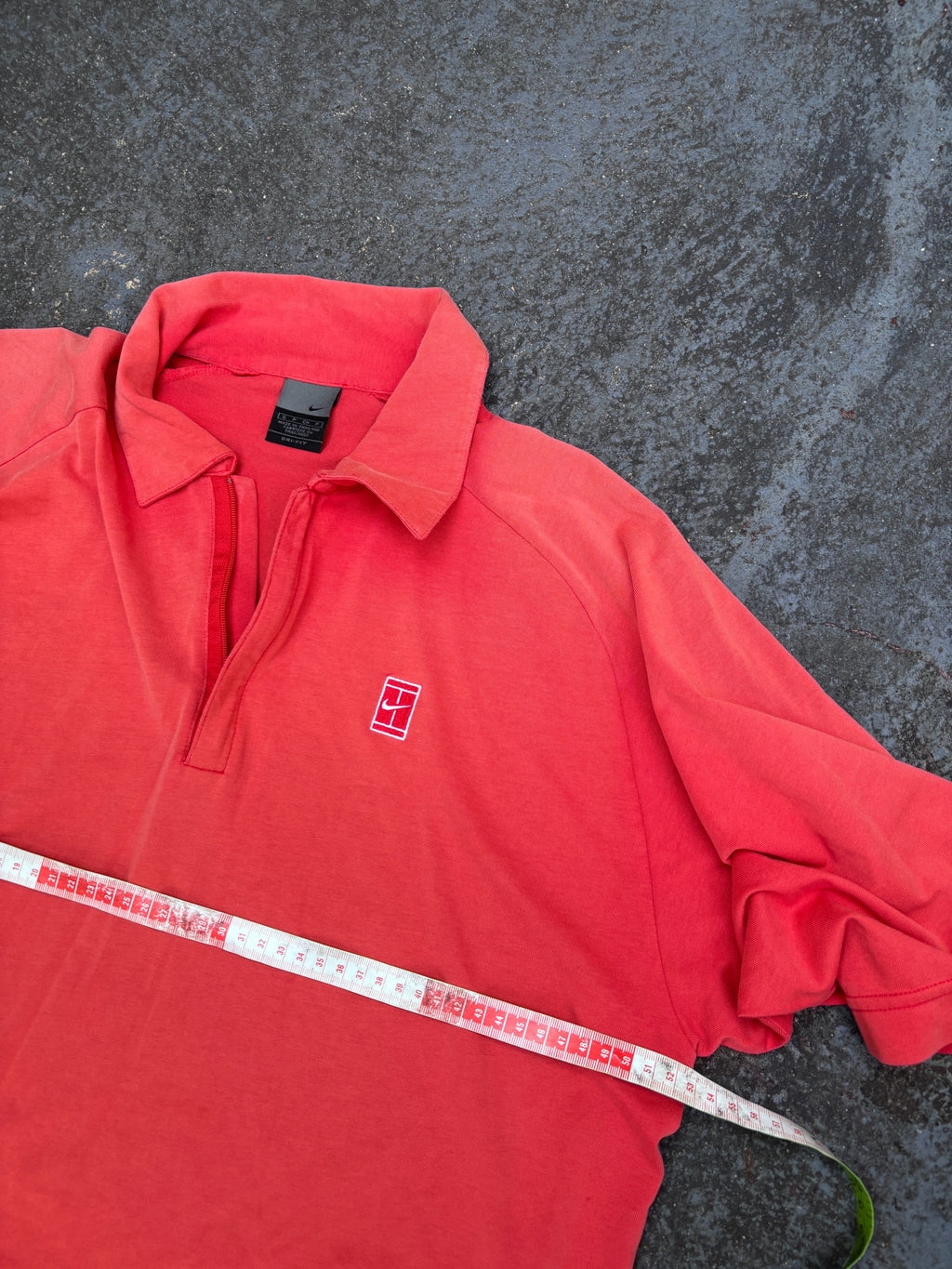 Vintage Y2K Nike Court Polo Men’s S Red w Nike Court Logo 1/4 Zip Stretchy