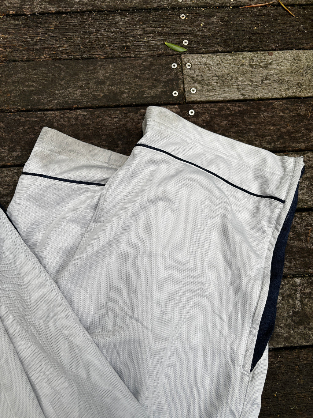 Vintage Y2K Nike Track Pants Light Grey Mesh Textured