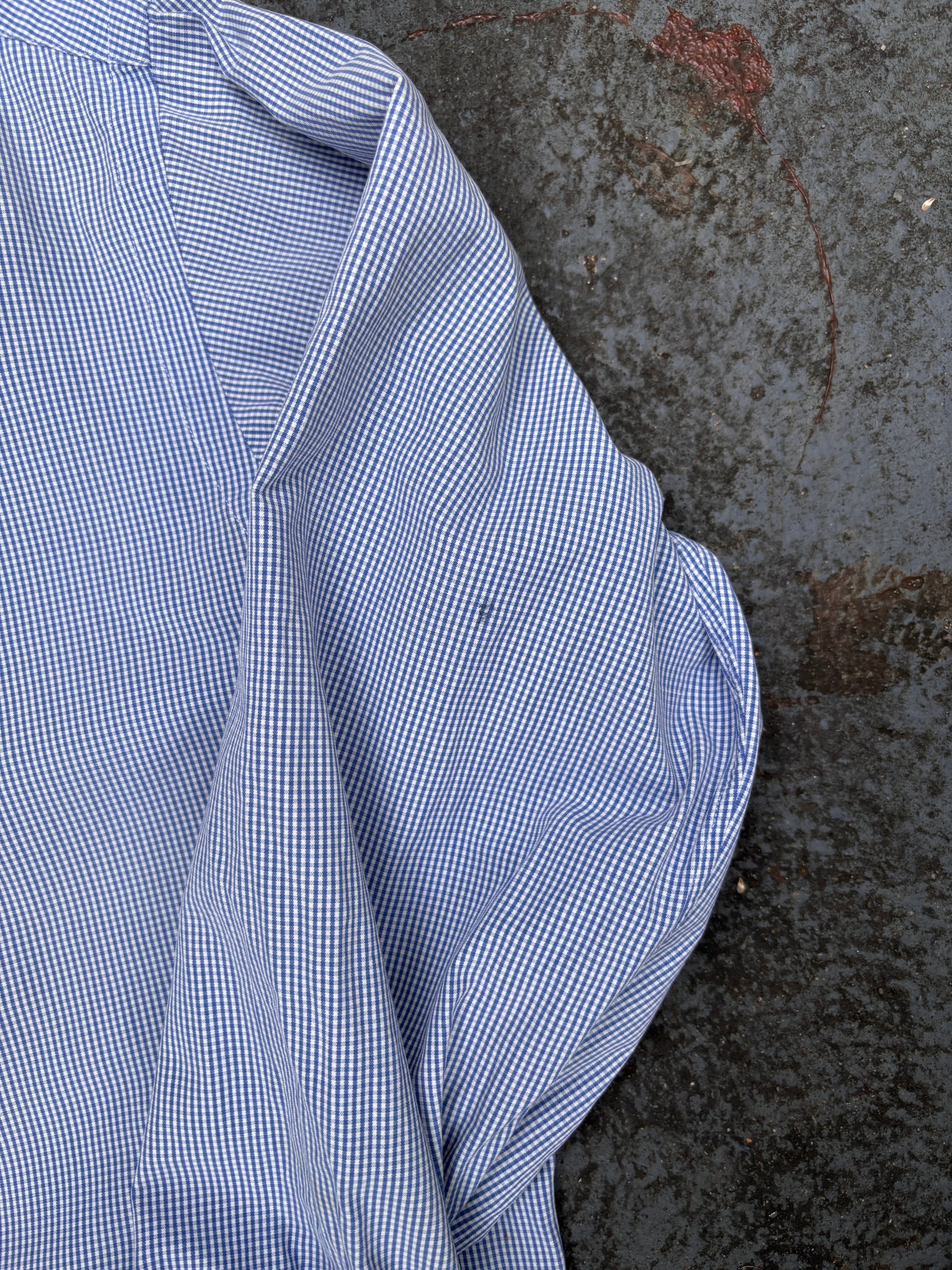 Vintage 90s Ralph Lauren Shirt Size M Blue Check Button Up Blue Pony Custom Fit