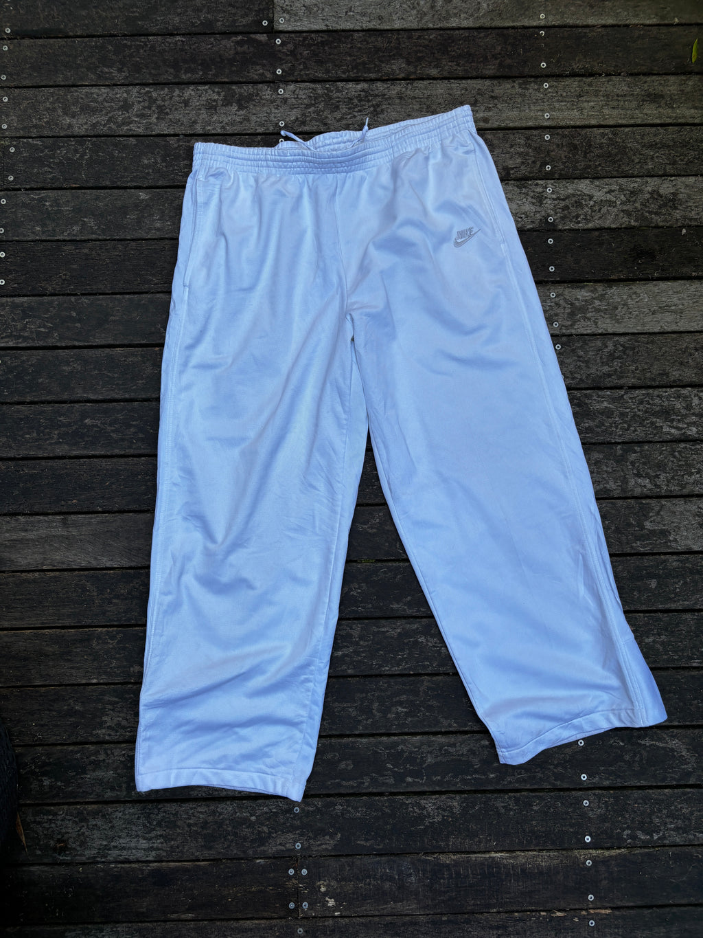 Y2K Nike White Track Pants Size XXL Mesh Texture