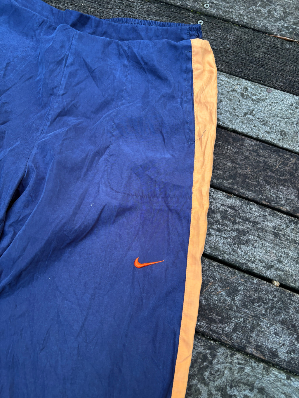 Vintage Y2K Nike Orange Navy Wide Leg Track Pants