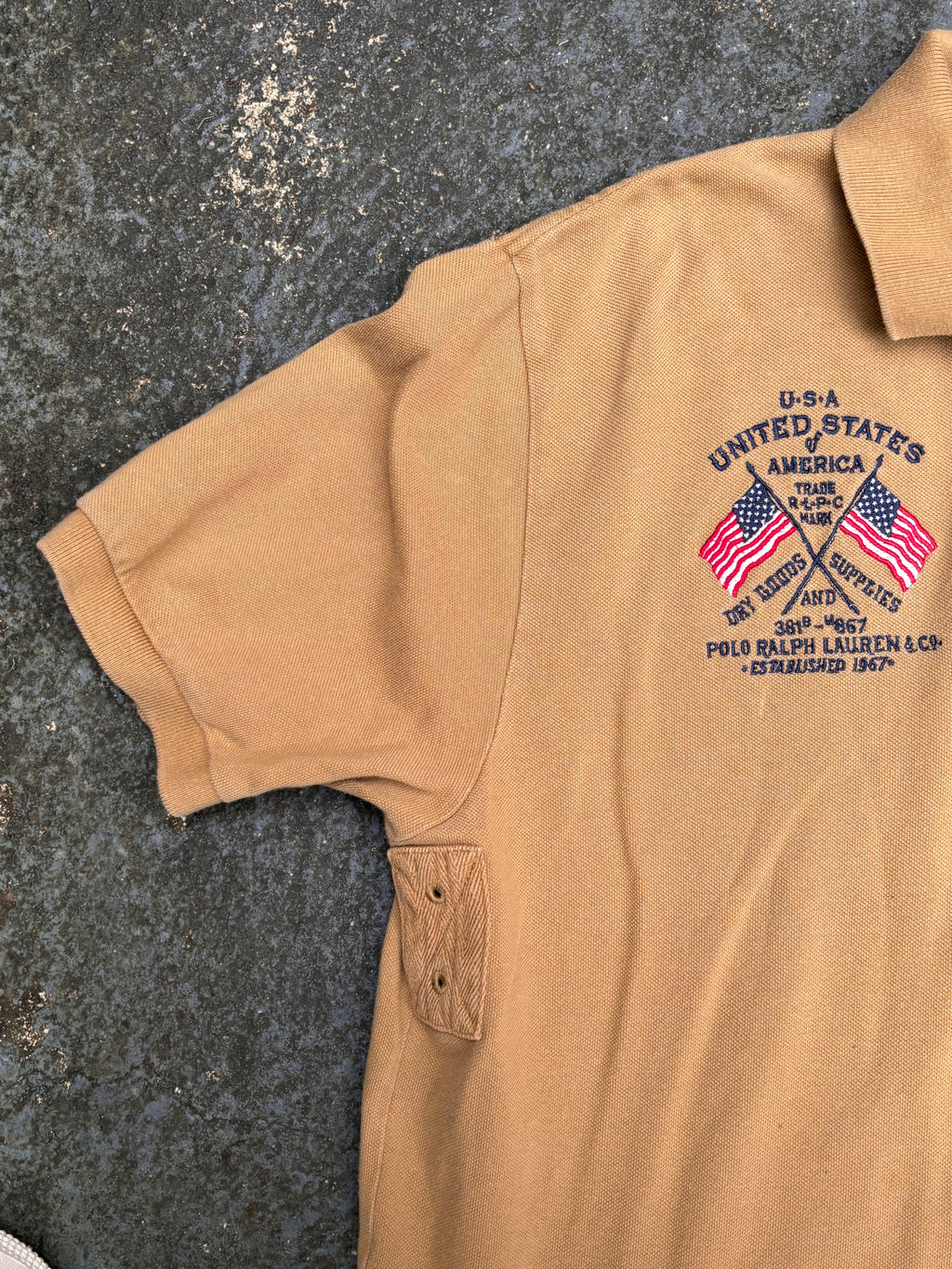 Vintage 90s Polo Ralph Lauren Size L Brown Large Pony Embroidered USA Logo