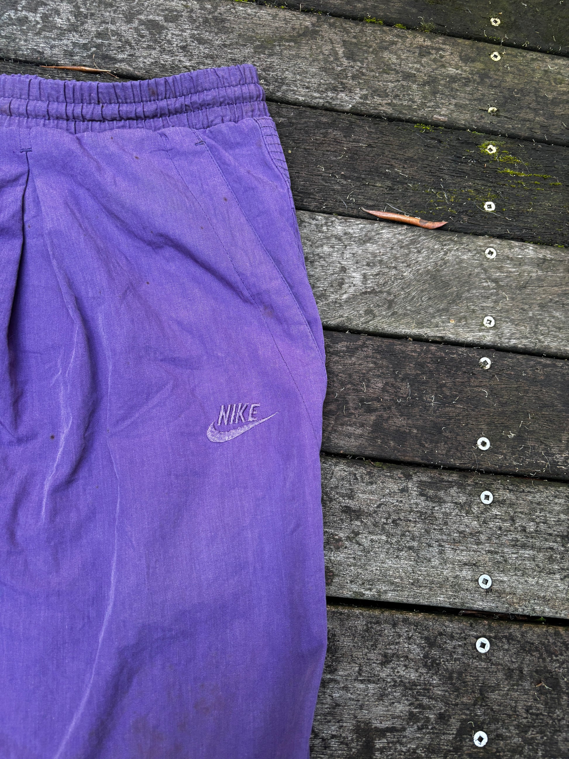 Vintage 90's Purple Nike Nylon Track Pants Size XL