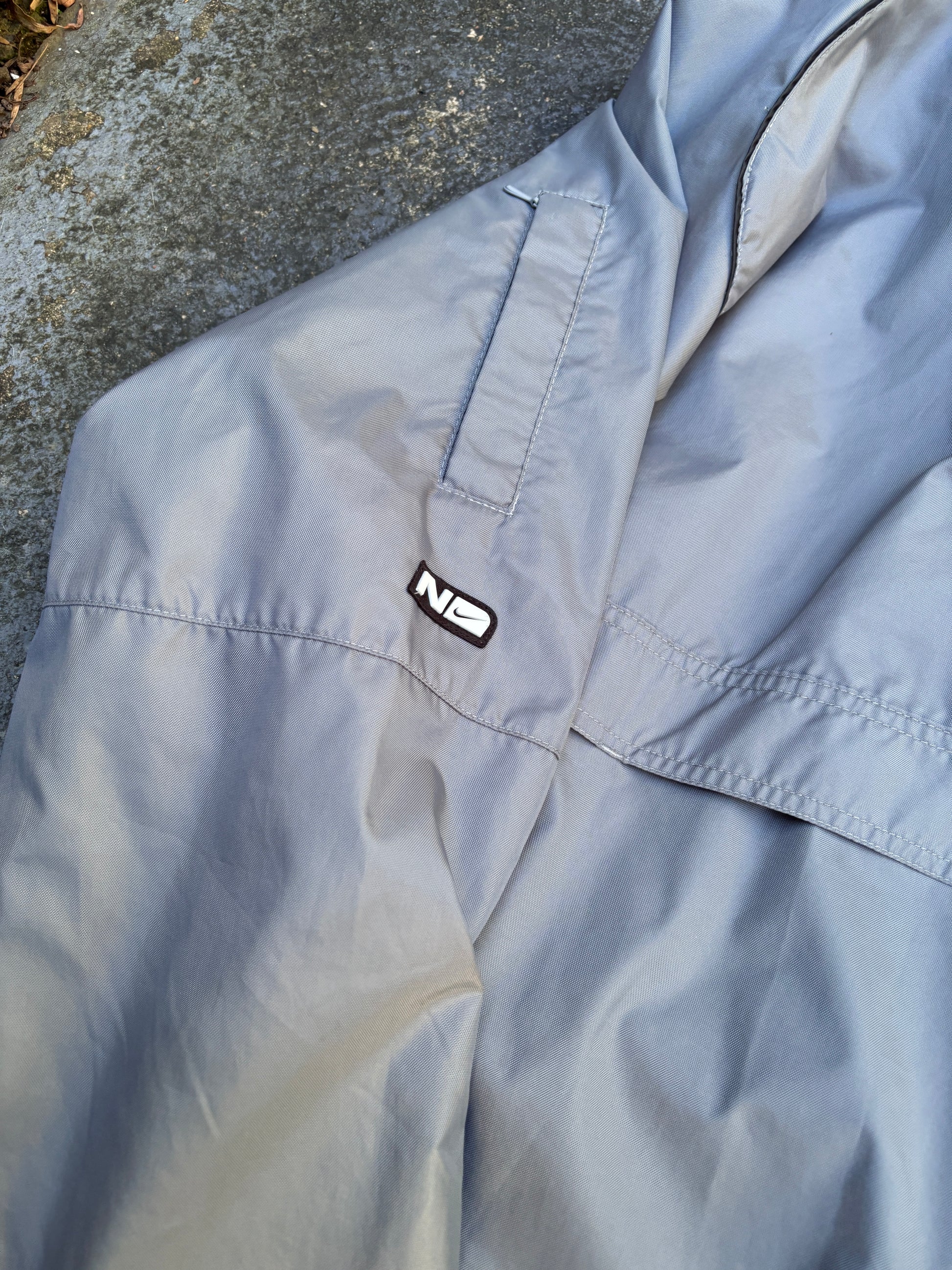 Vintage Y2K Nike Jacket Size XL Oversized Spell Out Kangaroo Pouch Windbreaker