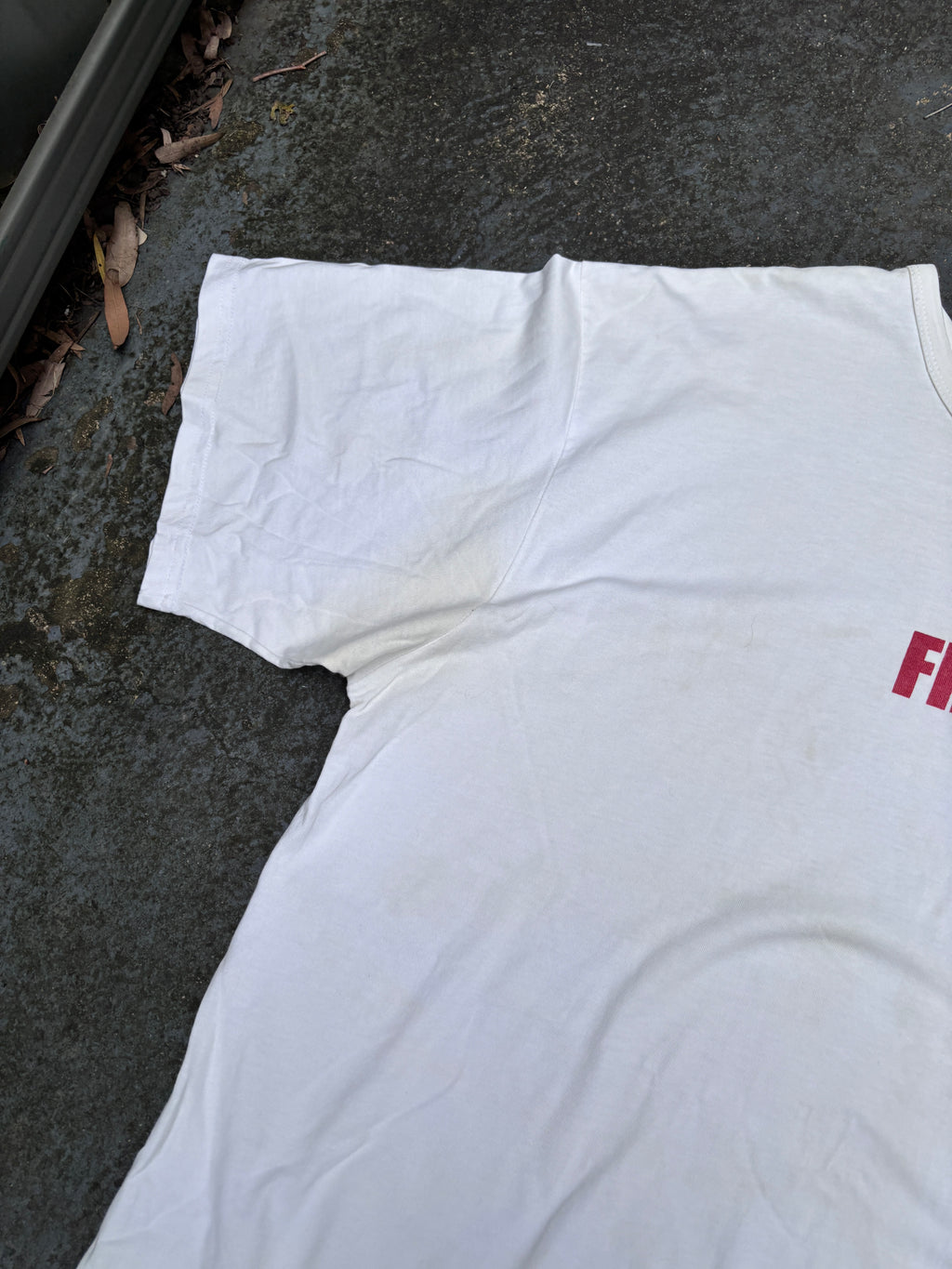 Vintage Y2K Nike France Rugby T-Shirt XL White Faded Crew Neck Made in Aus