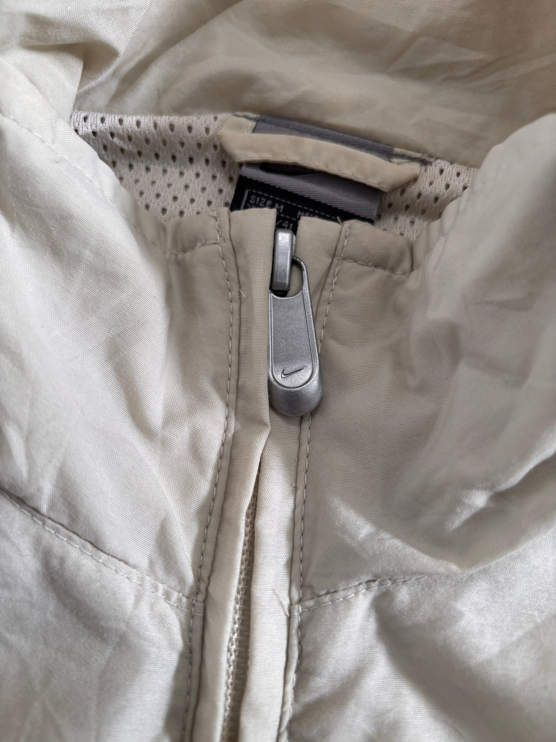 Vintage Y2K Nike Jacket Size M Double Off White Swoosh Nylon Windbreaker Zip