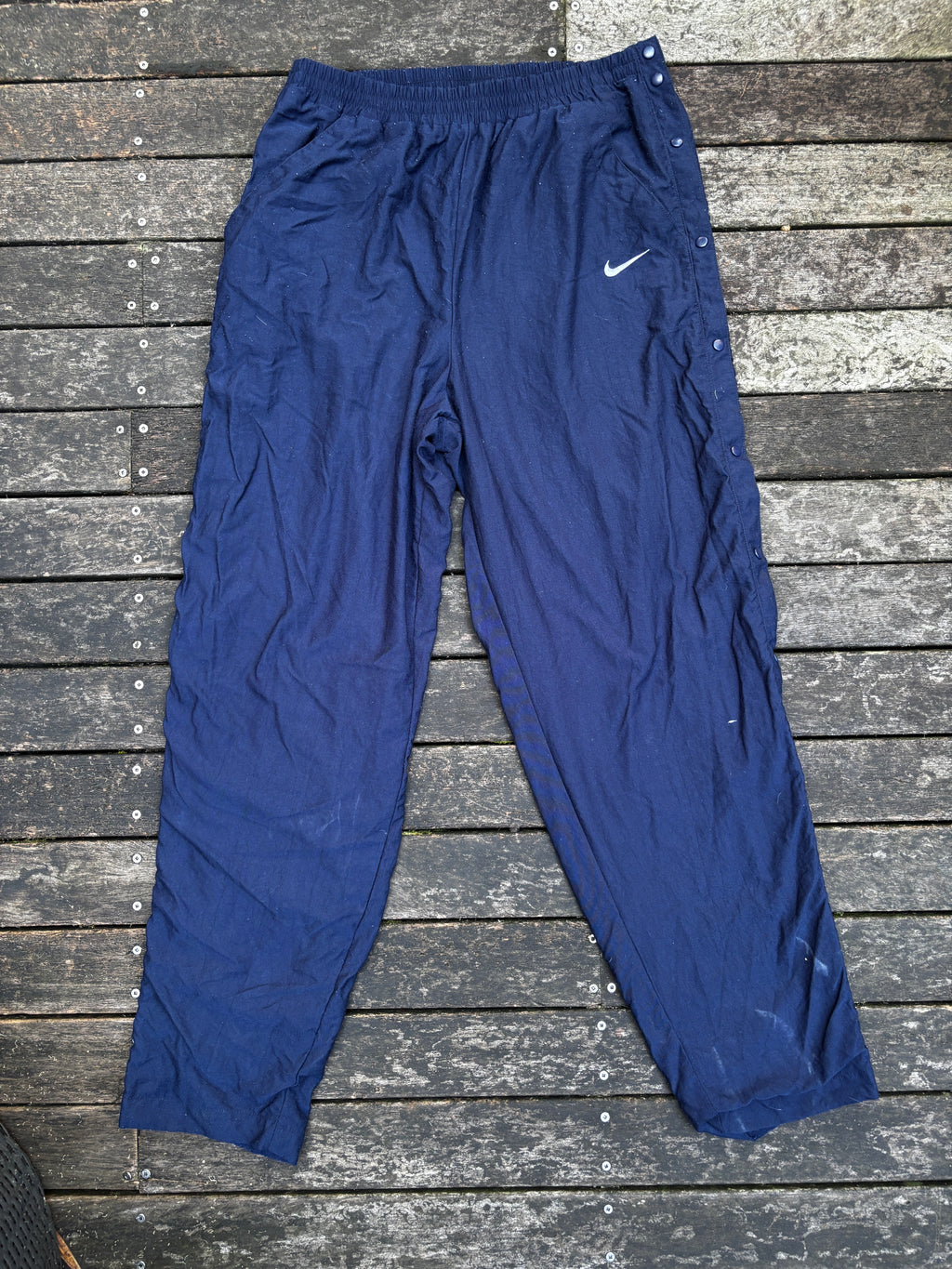90's Nike Tearaway Track Pants Size L Navy
