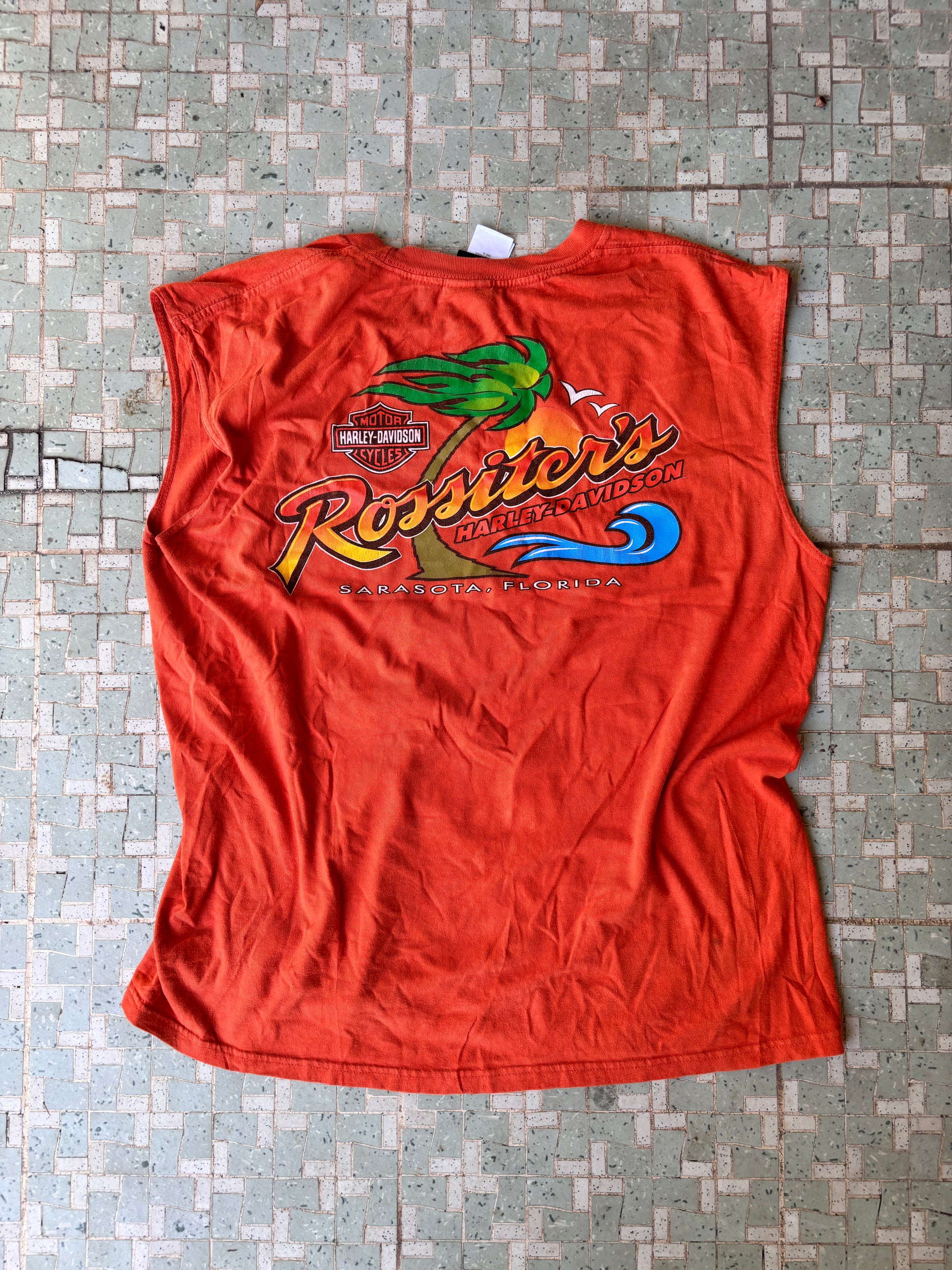 Vintage Harley Davidson T-shirt Size XL Orange Floria