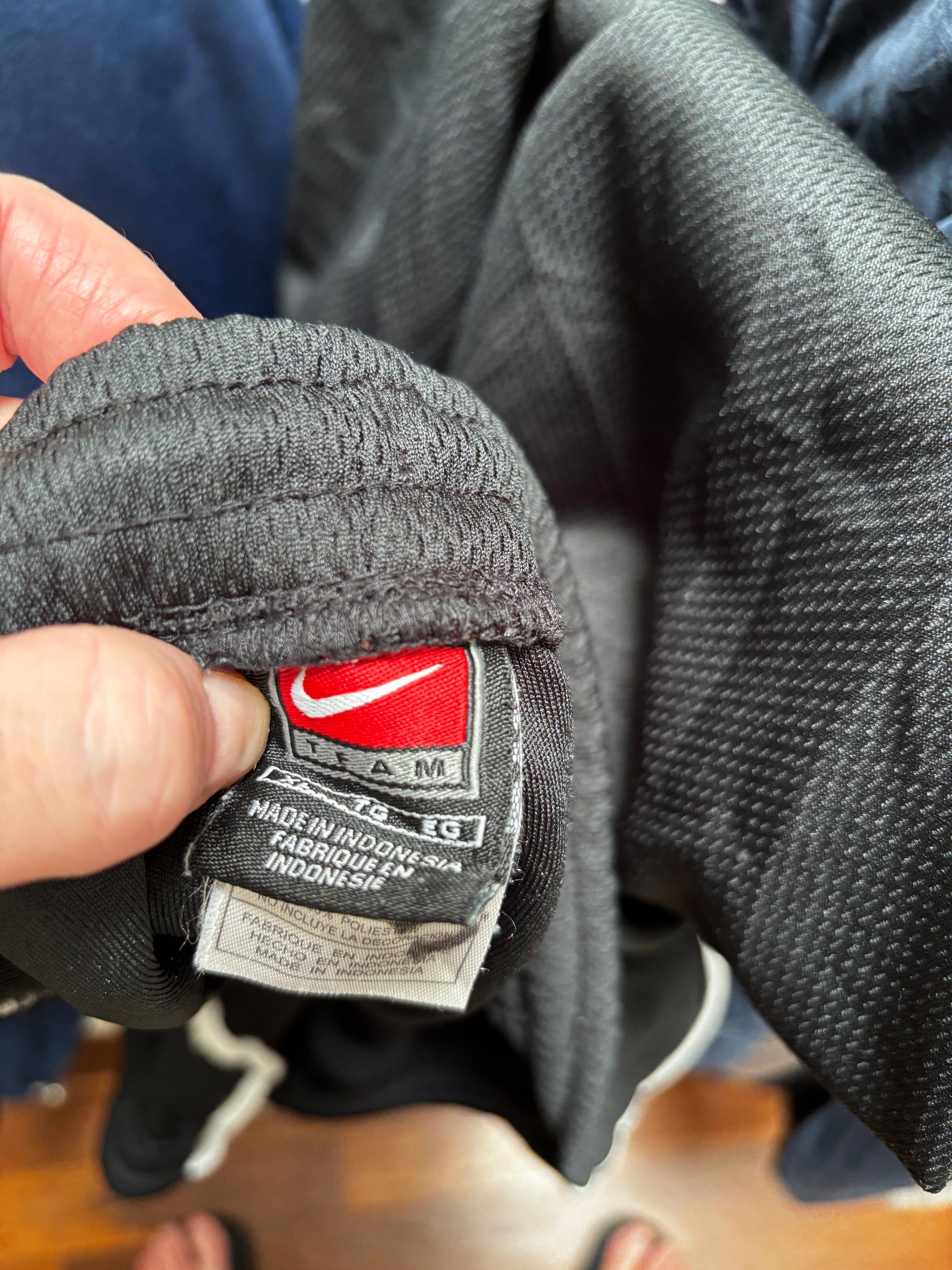 Vintage 90s Nike Track Pants Size XL Black Mesh Texture