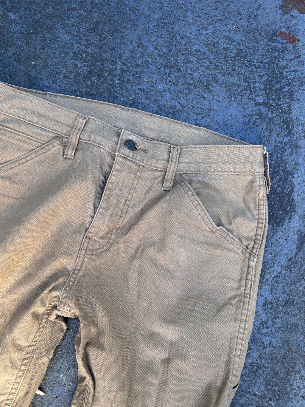 Levi's 511 Workwear Carpenter Jeans Size 33 Tan Distressed Worn in Straight Leg