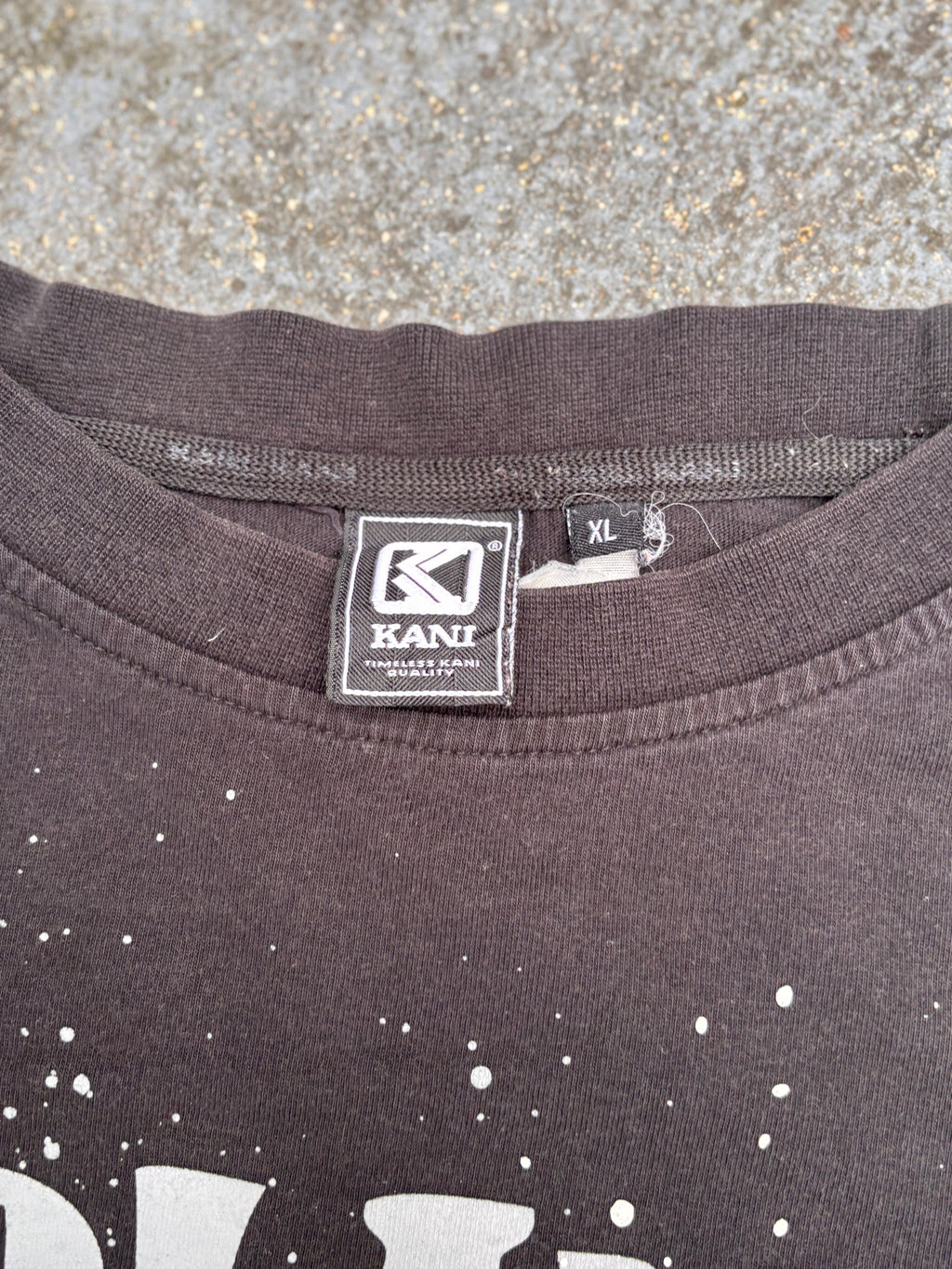 Vintage Y2K Karl Kani T-shirt Size XL Black Large Front Graphic Baggy Hip Hop