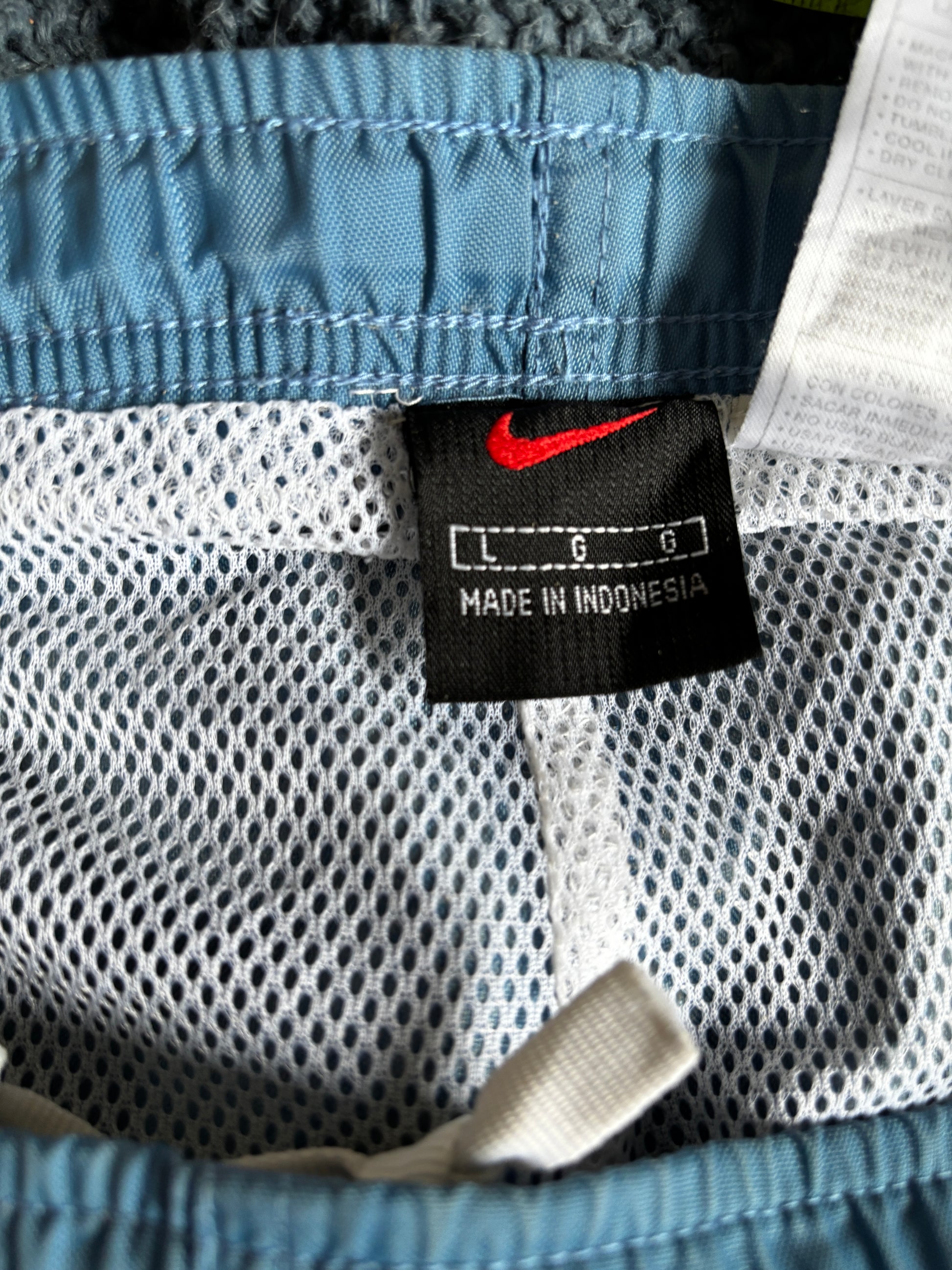 Vintage 90s Nike Track Pants Size L Baby Blue Nylon
