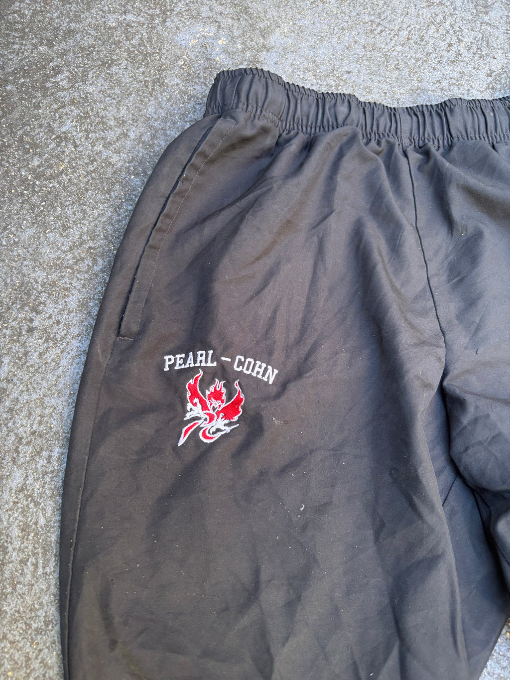 Nike Track Pants Size M Black Embroidered High School Track Classic Windbreakers