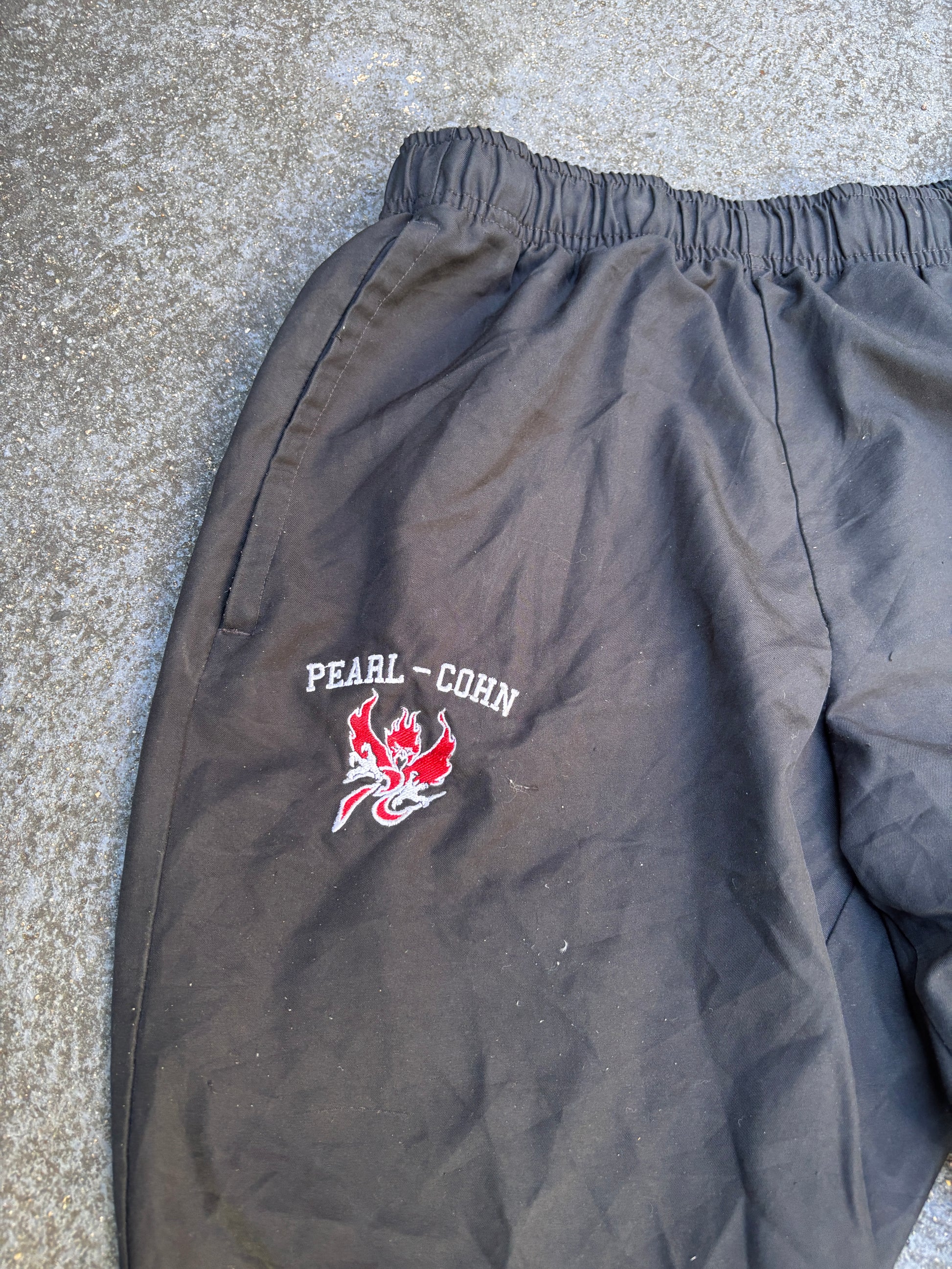 Nike Track Pants Size M Black Embroidered High School Track Classic Windbreakers