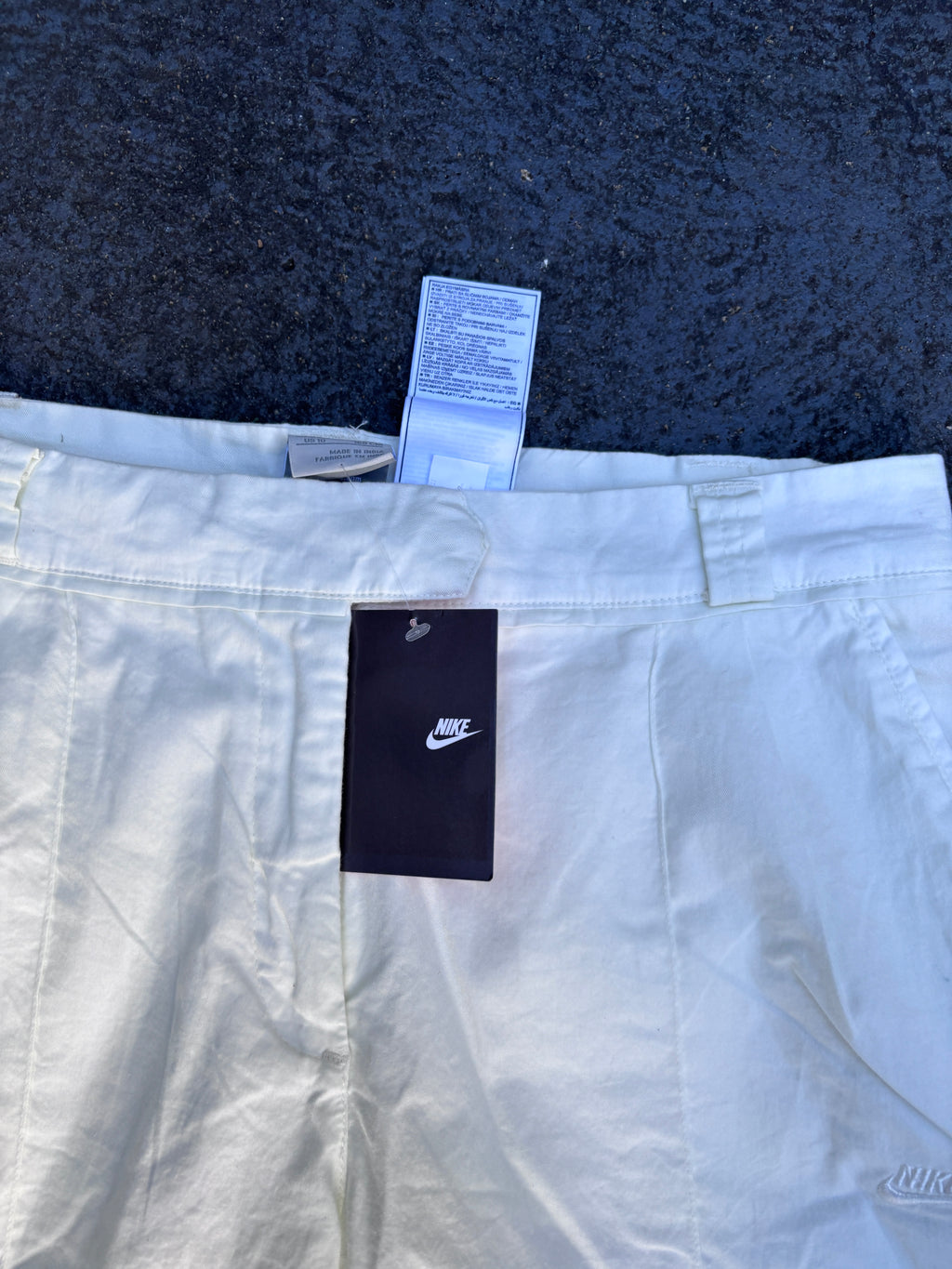 Vintage Y2K Nike Pants Size 12 (M) Double White NWT Pleated Wide Leg Cotton