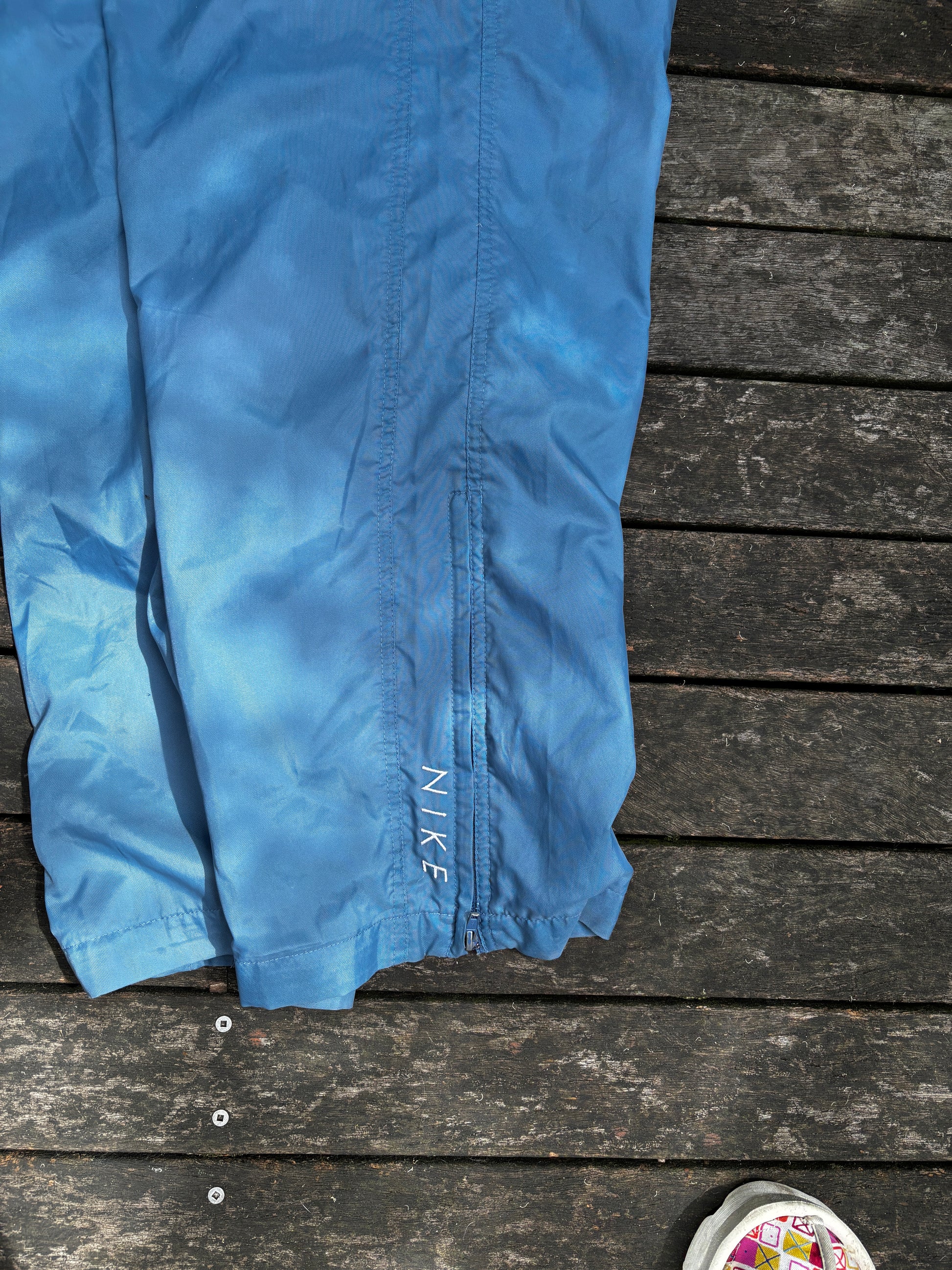Vintage 90s Nike Track Pants Size L Baby Blue Nylon