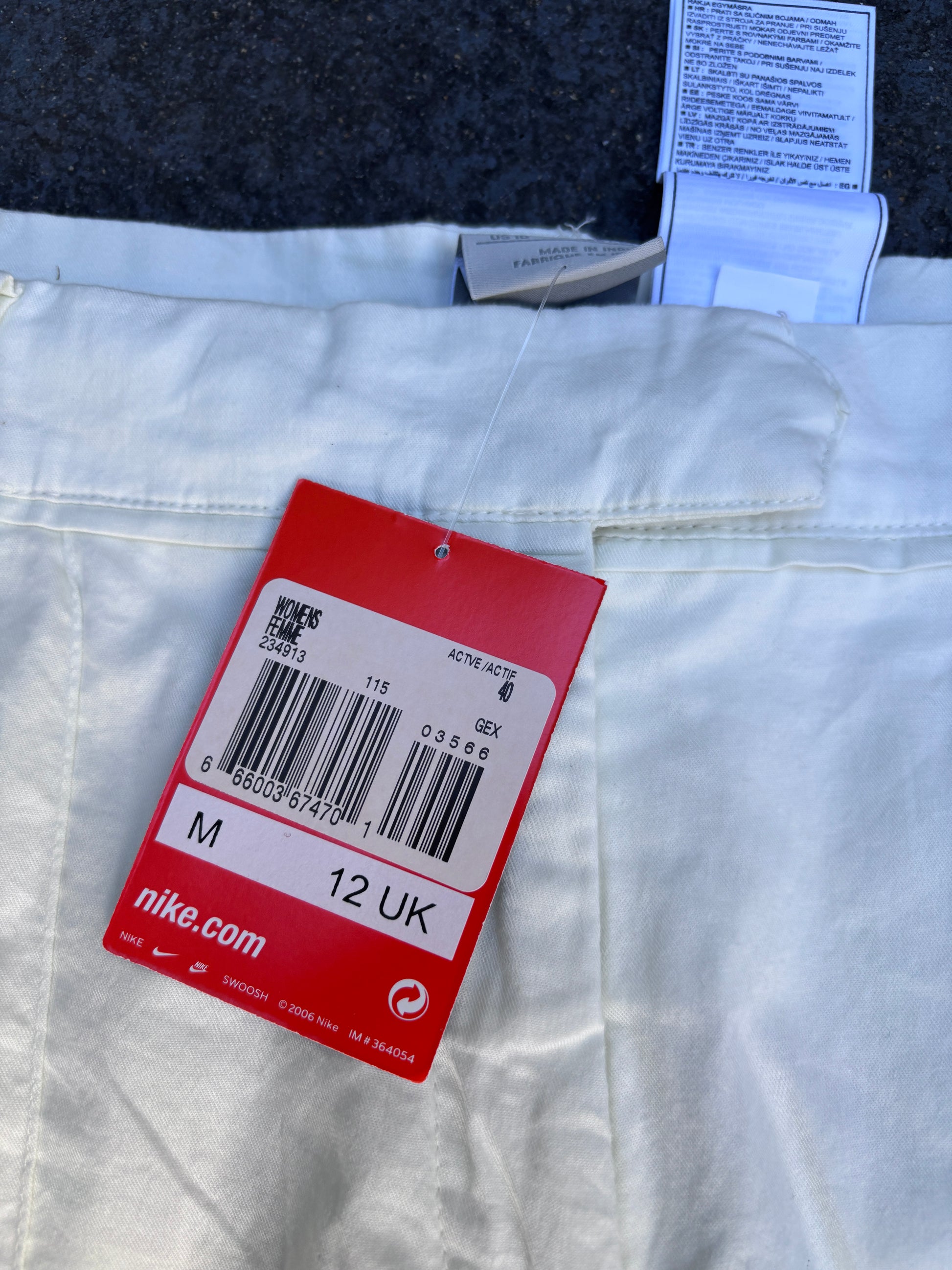 Vintage Y2K Nike Pants Size 12 (M) Double White NWT Pleated Wide Leg Cotton
