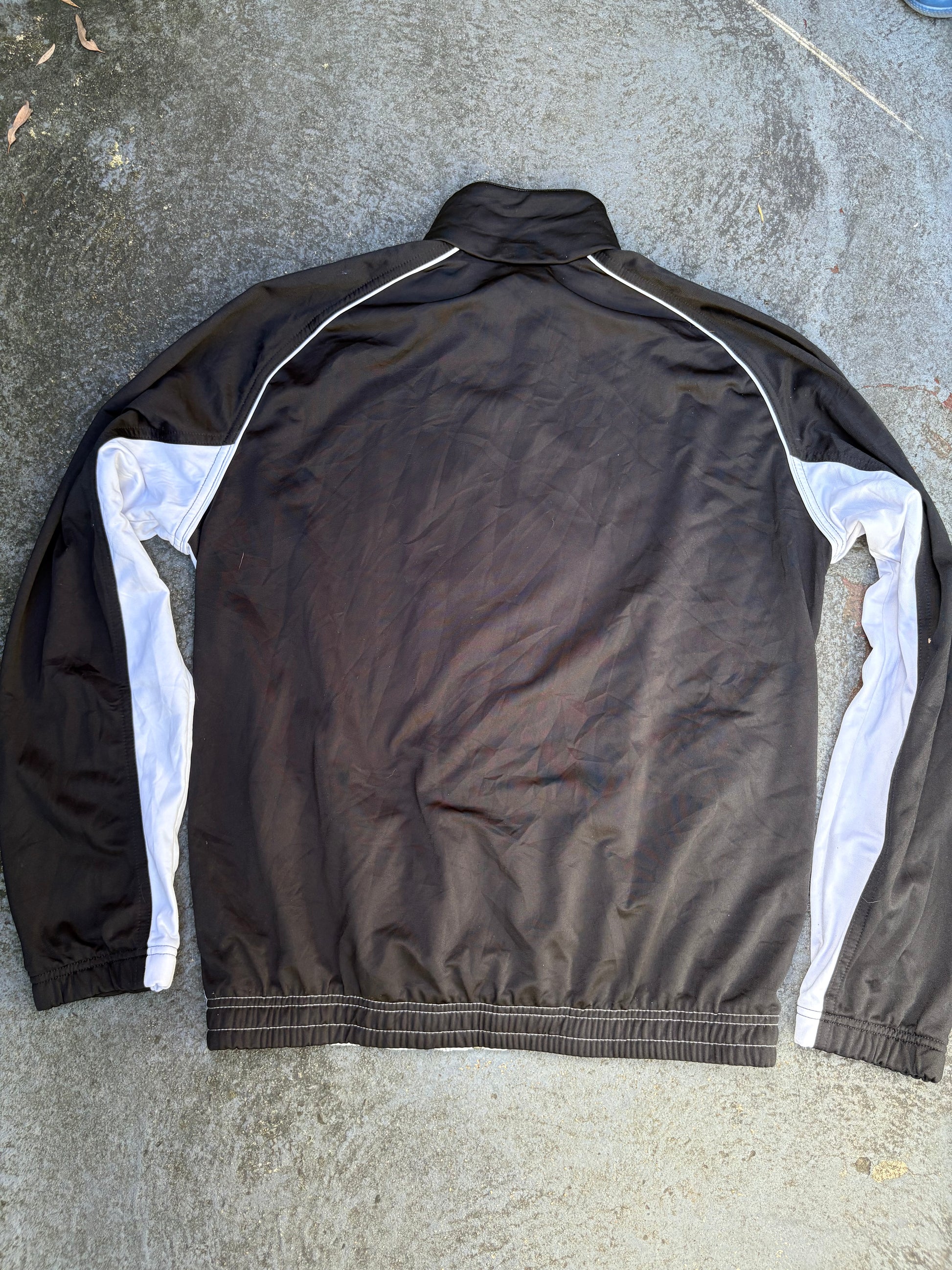 Vintage Y2K Nike Jacket Size L Grey Black White Full Zip Classic Windbreaker